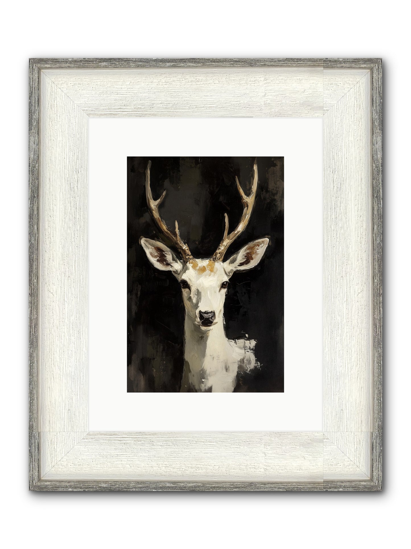 Winter's Whisper Framed Print - Driftwood White 8x12