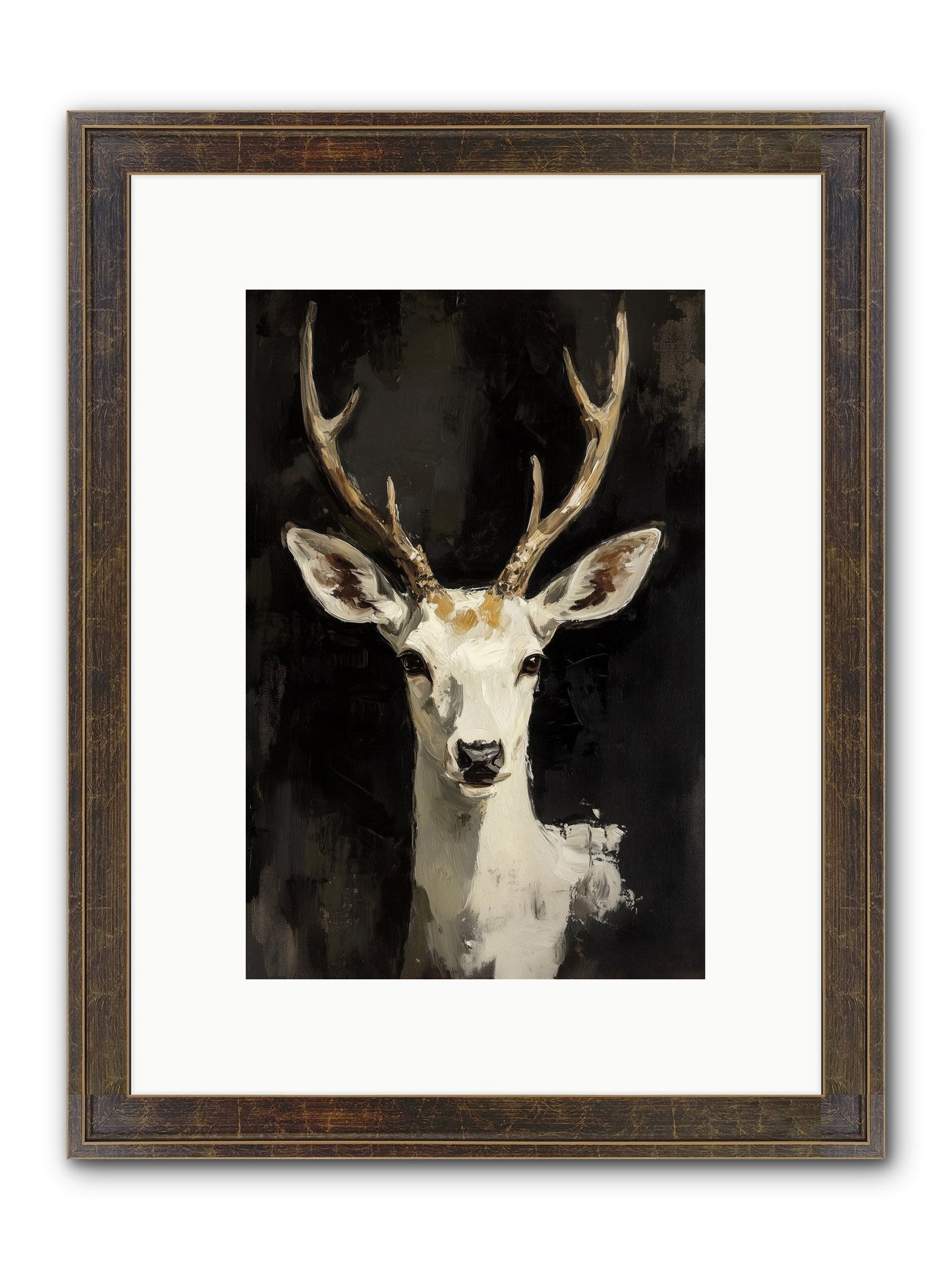 Winter's Whisper Framed Print - Slimwoods Black/Gold 8x12