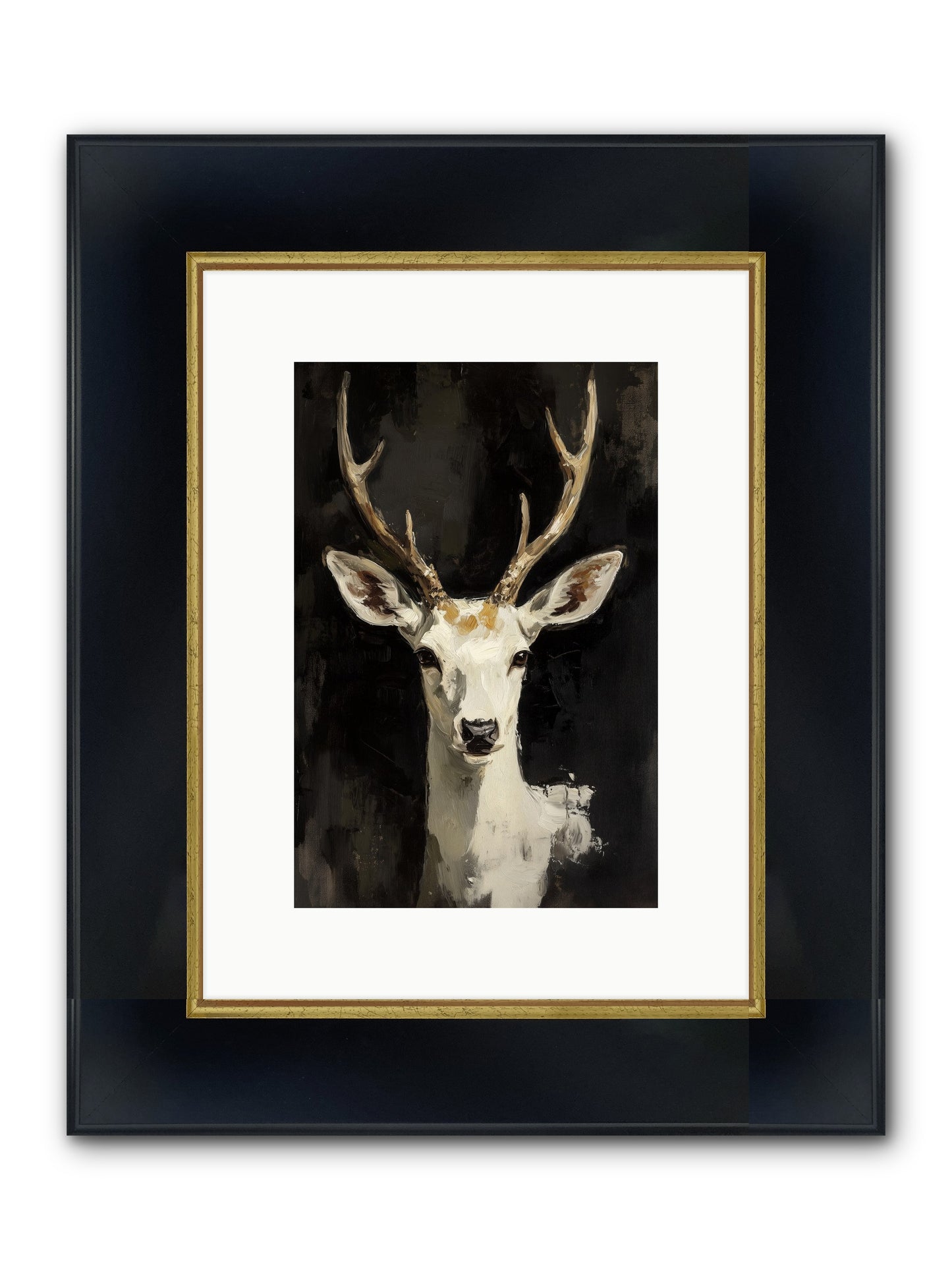 Winter's Whisper Framed Print - Wide Black w/Gold 8x12