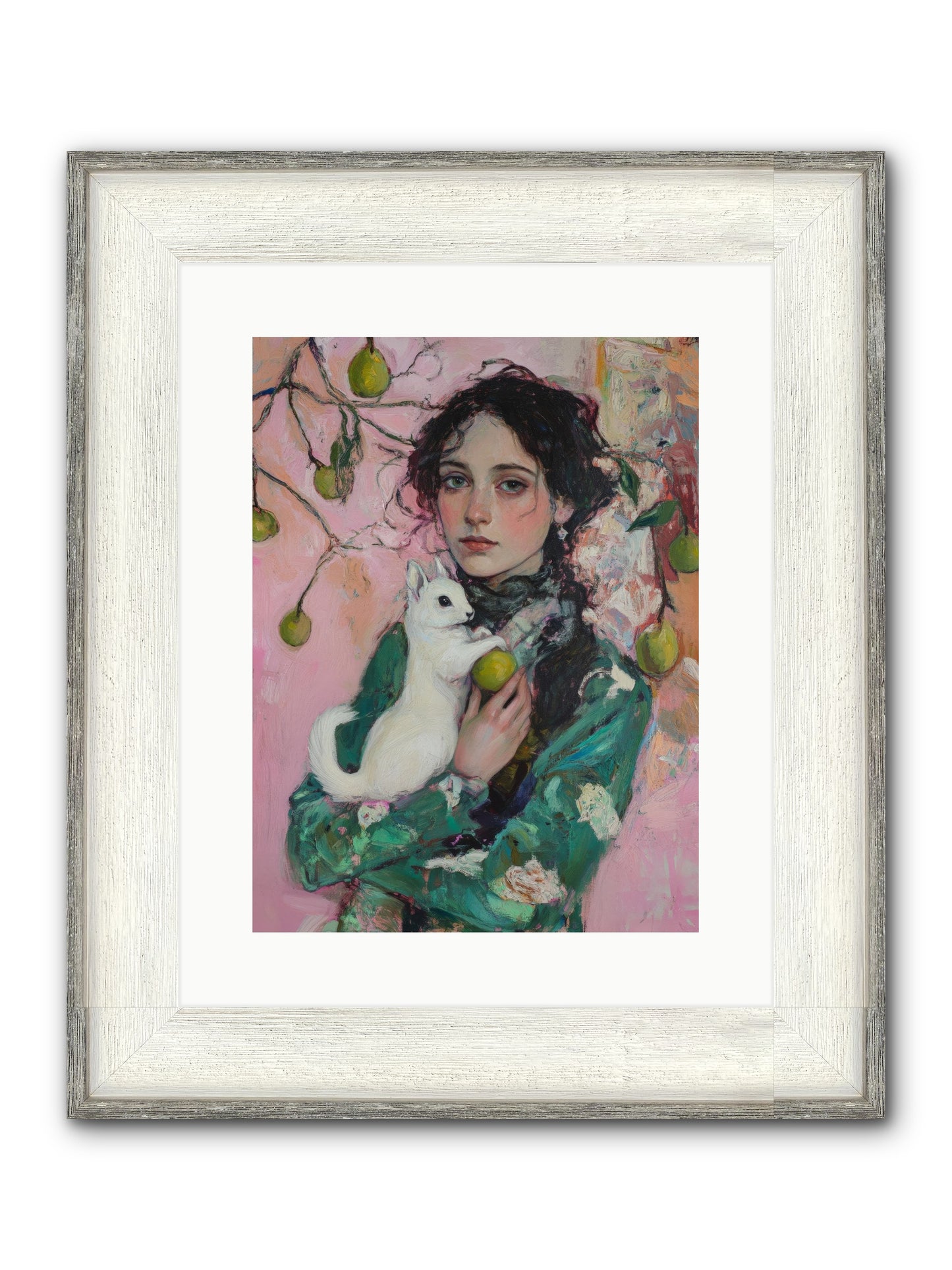 Winter Squirrel Keeper Framed Print - Driftwood White 12x16