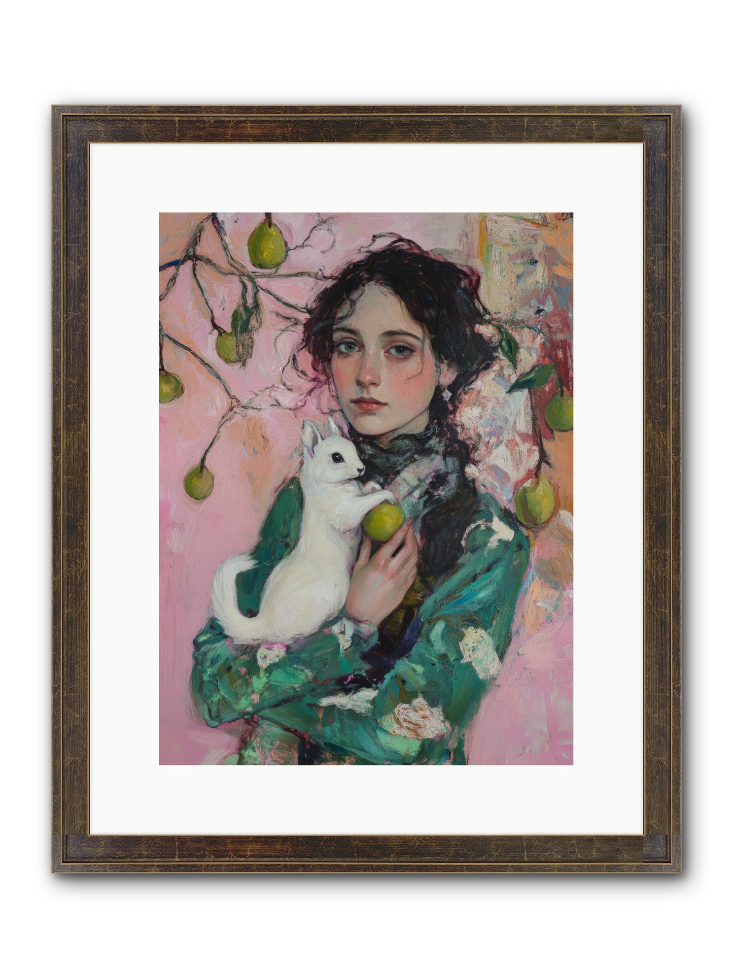 Winter Squirrel Keeper Framed Print - Slimwoods Black/Gold 12x16