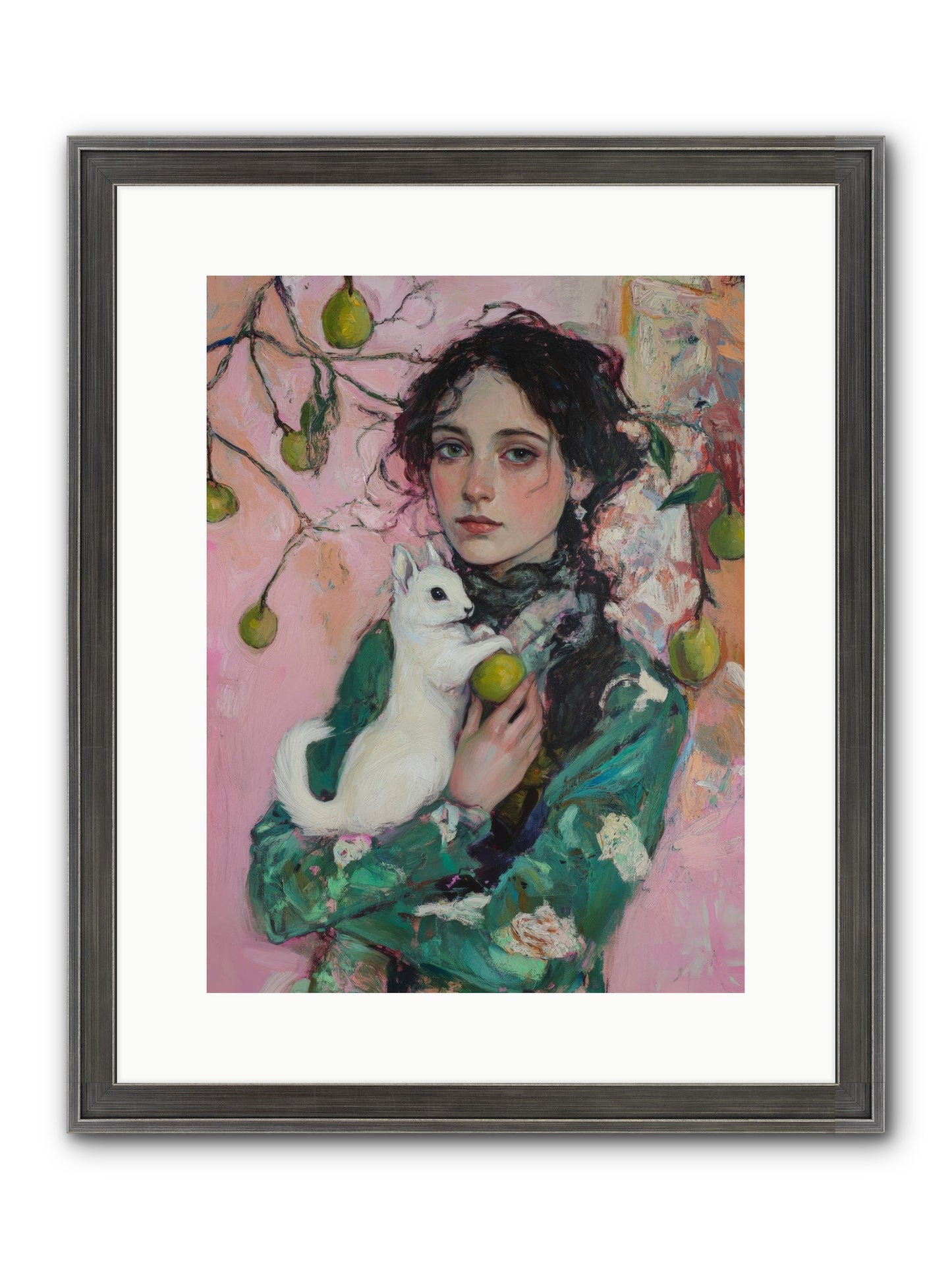 Winter Squirrel Keeper Framed Print - Slimwoods Black/Silver 12x16