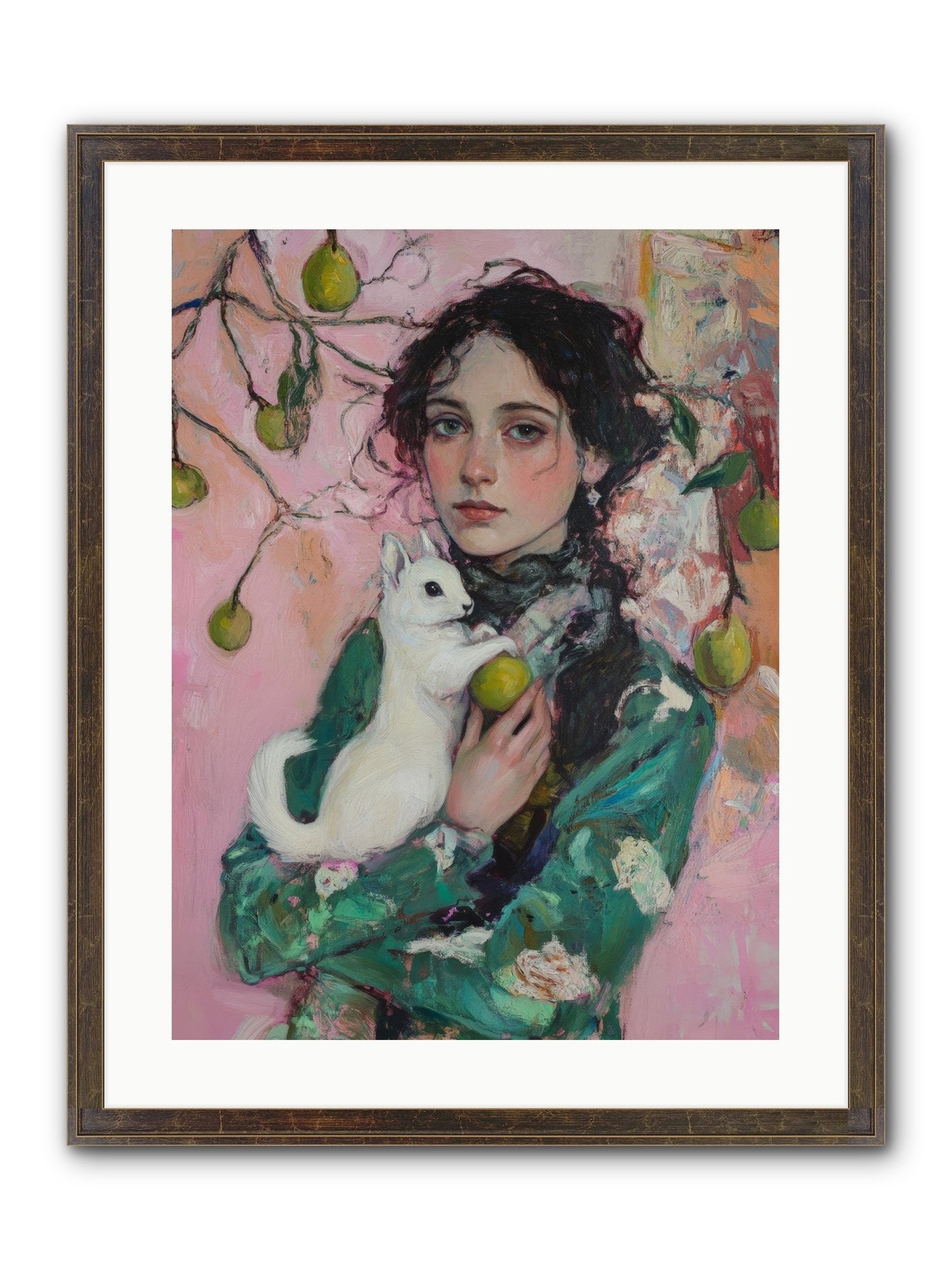 Winter Squirrel Keeper Framed Print - Slimwoods Black/Gold 18x24
