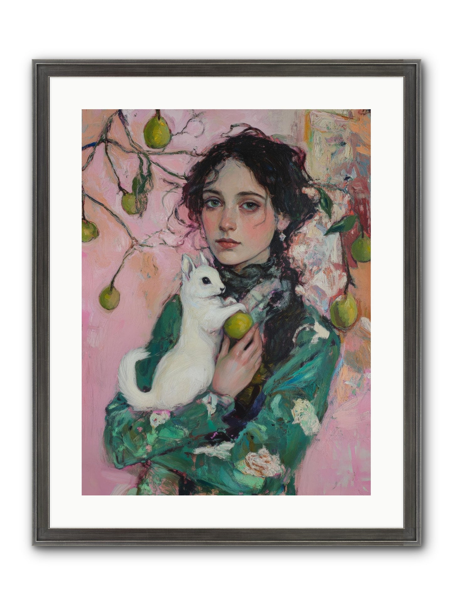 Winter Squirrel Keeper Framed Print - Slimwoods Black/Silver 18x24