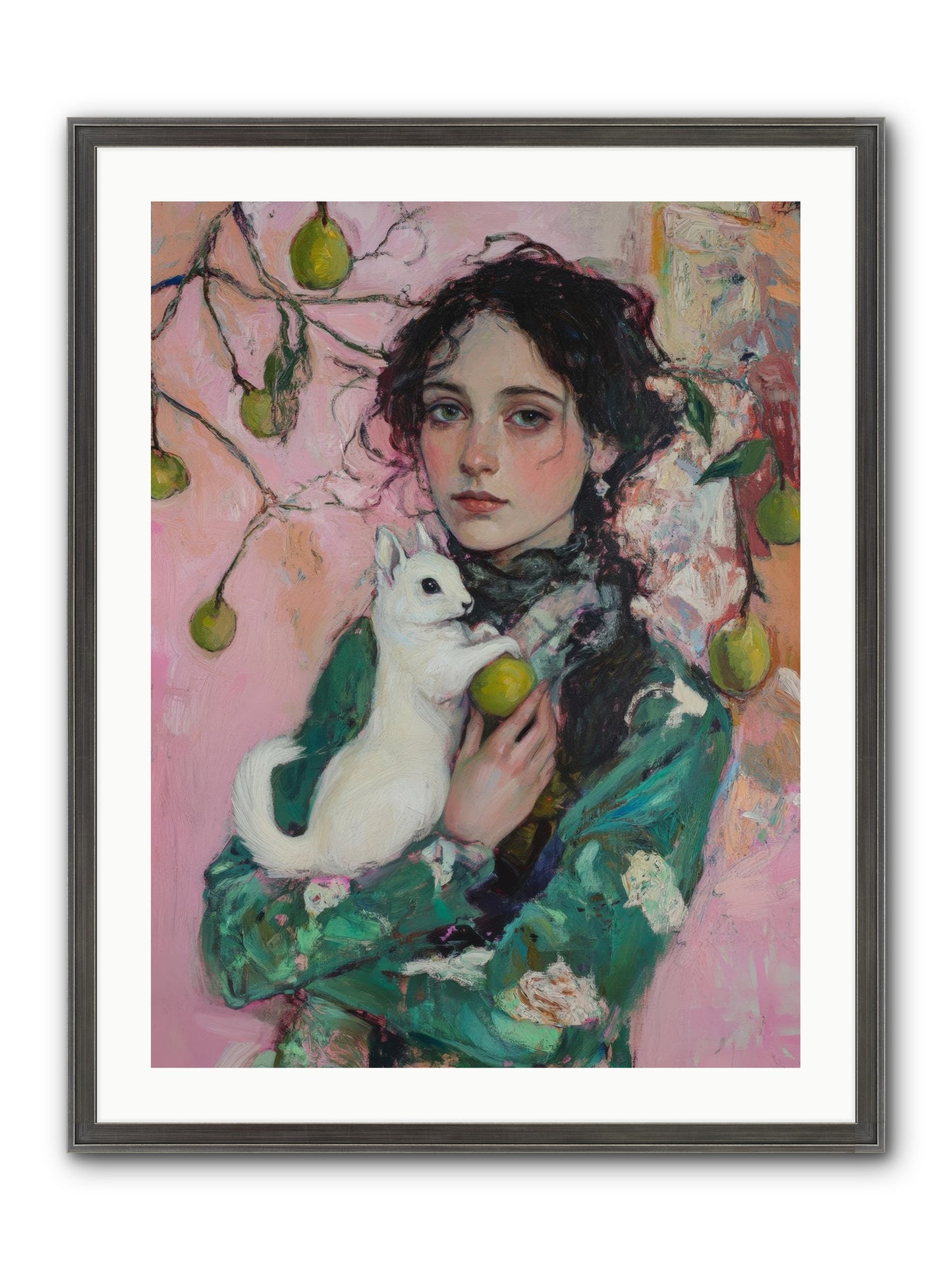 Winter Squirrel Keeper Framed Print - Slimwoods Black/Silver 24x32