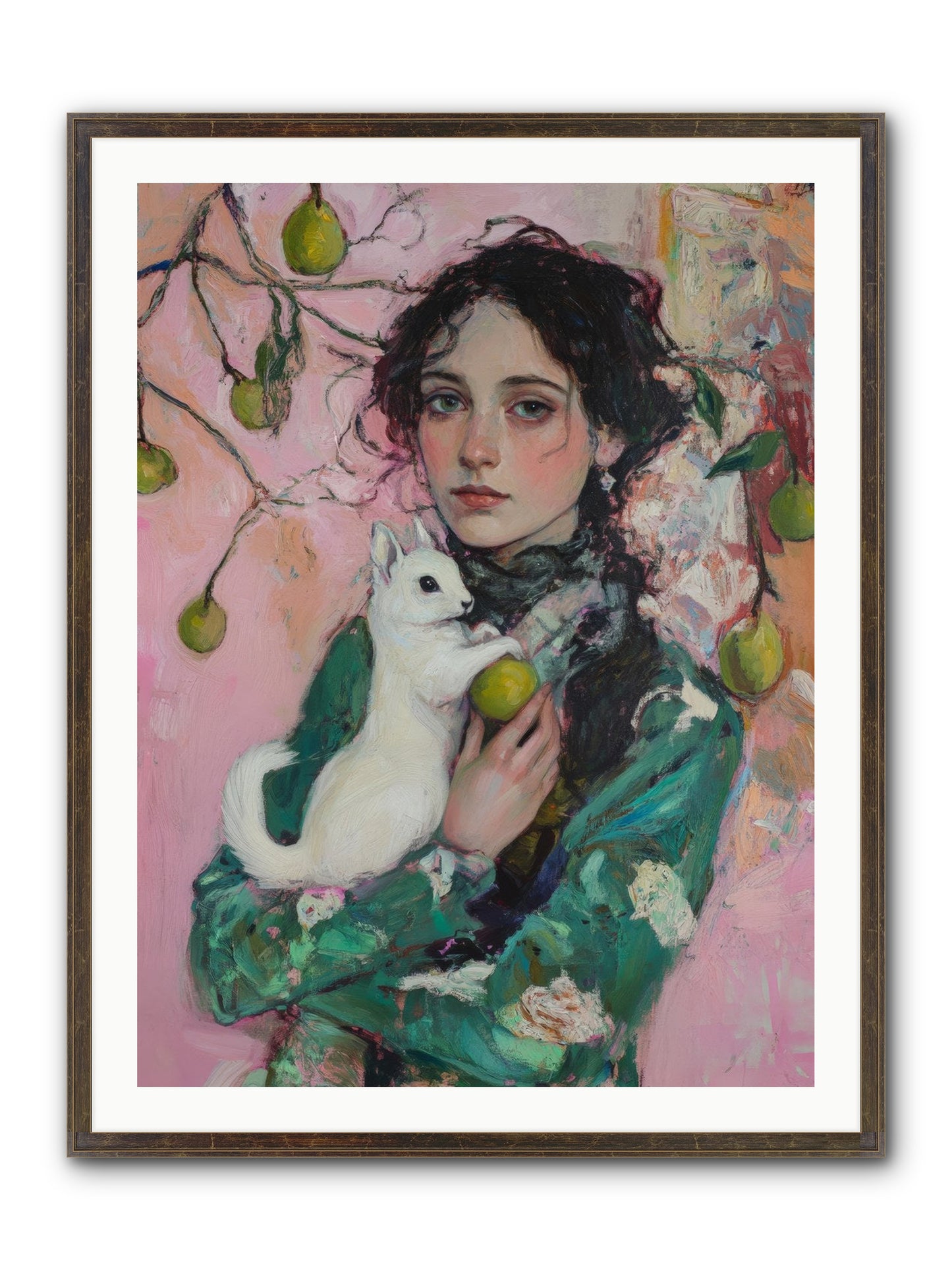 Winter Squirrel Keeper Framed Print - Slimwoods Black/Gold 30x40