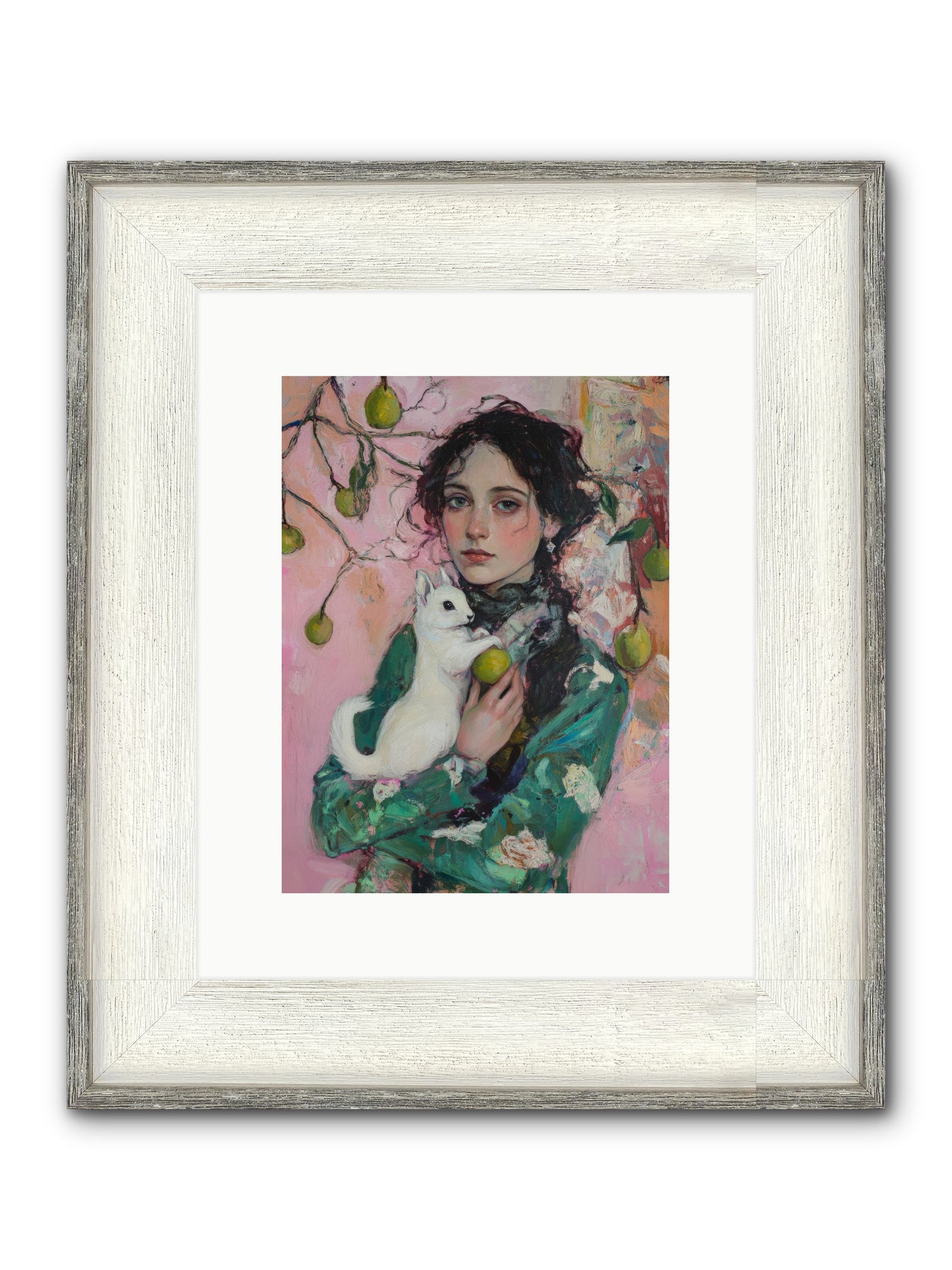 Winter Squirrel Keeper Framed Print - Driftwood White 9x12