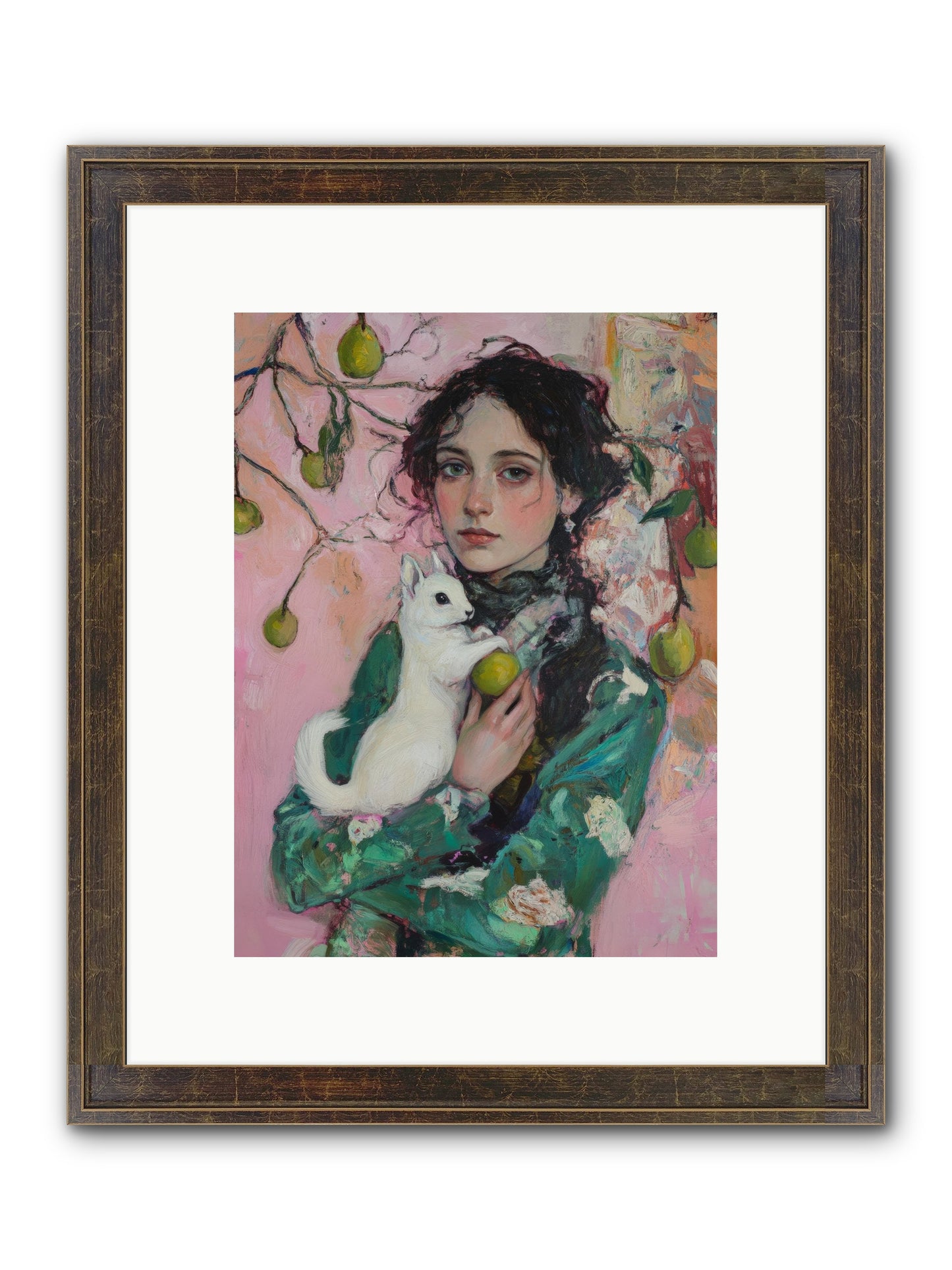 Winter Squirrel Keeper Framed Print - Slimwoods Black/Gold 9x12