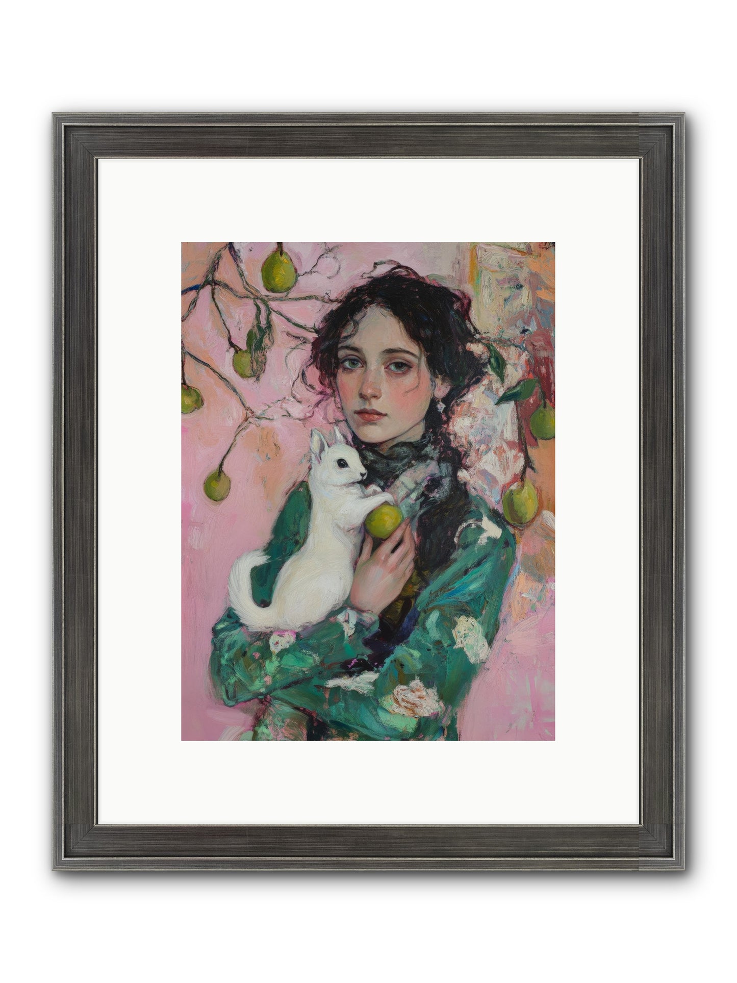 Winter Squirrel Keeper Framed Print - Slimwoods Black/Silver 9x12
