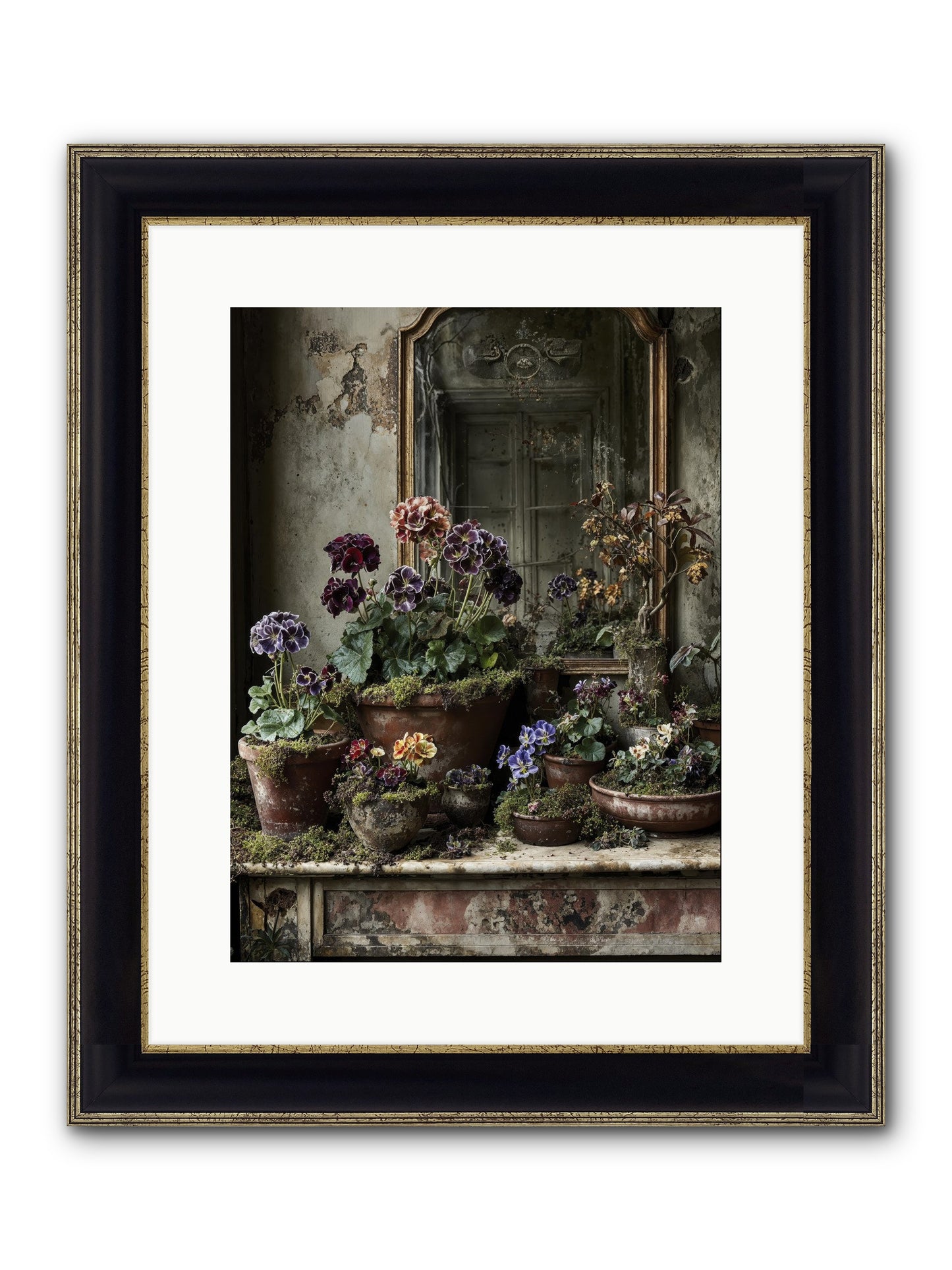 Wished Framed Print - Black & Gold 12x16