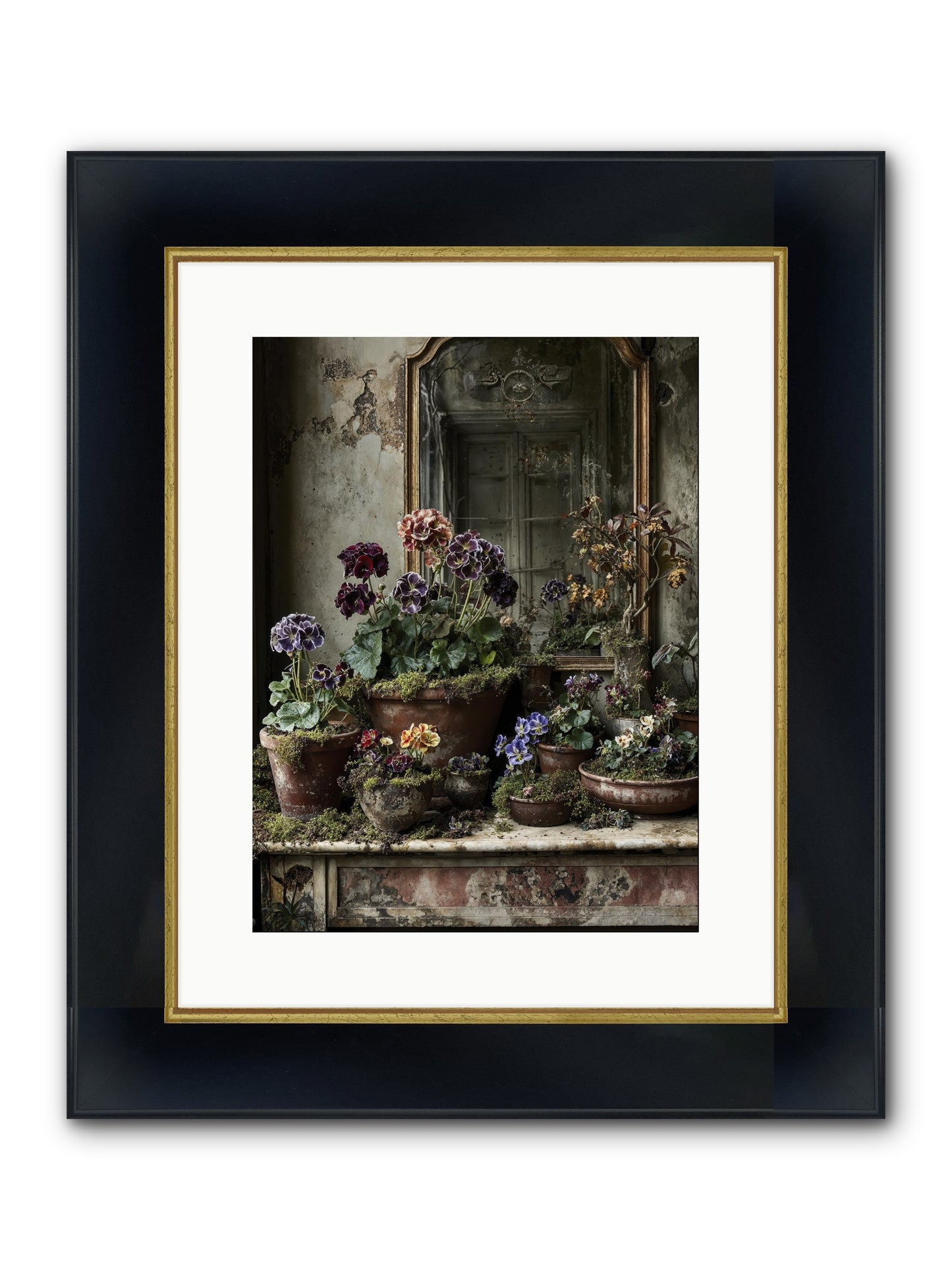 Wished Framed Print - Wide Black w/Gold 12x16