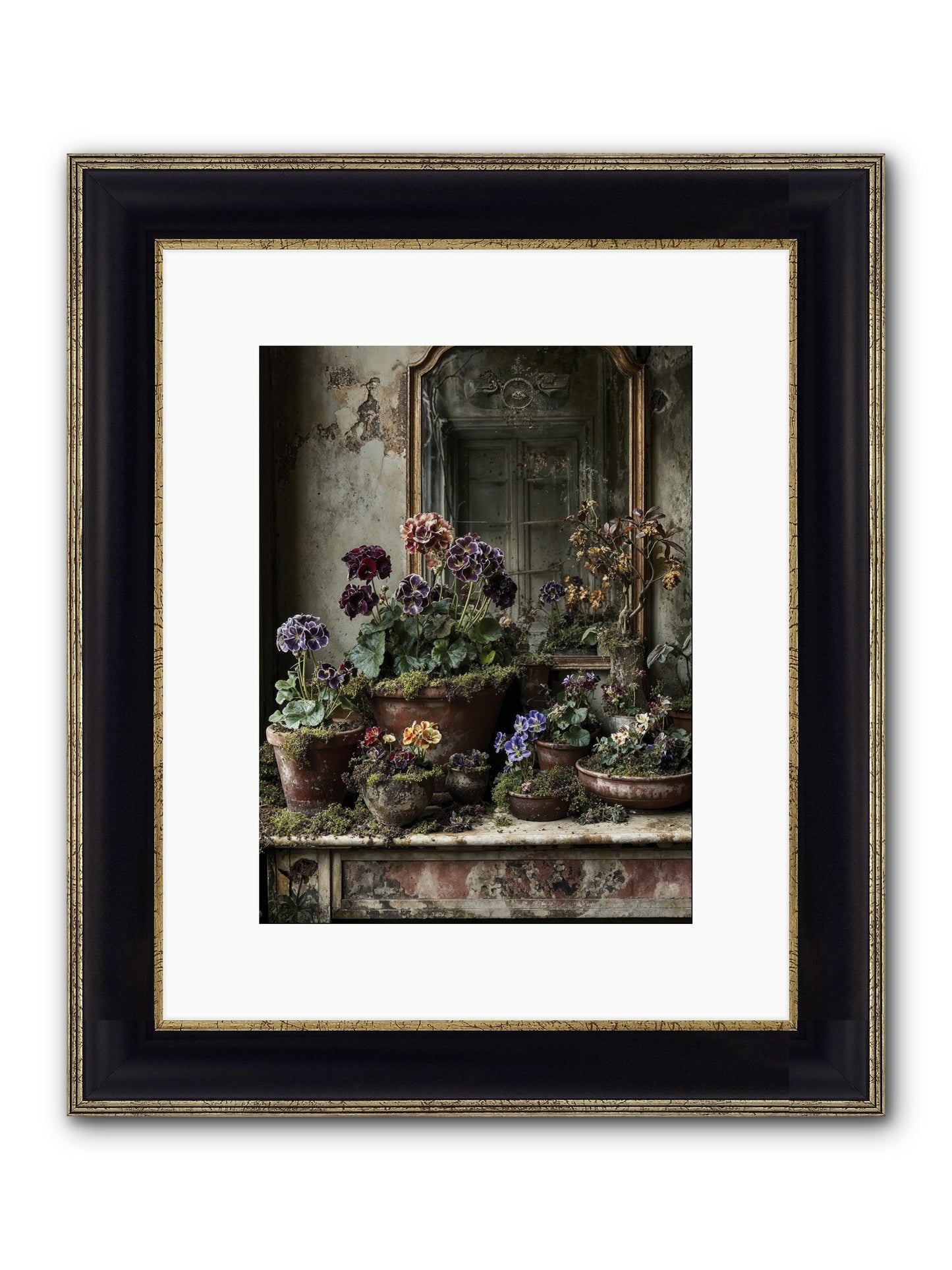 Wished Framed Print - Black & Gold 9x12