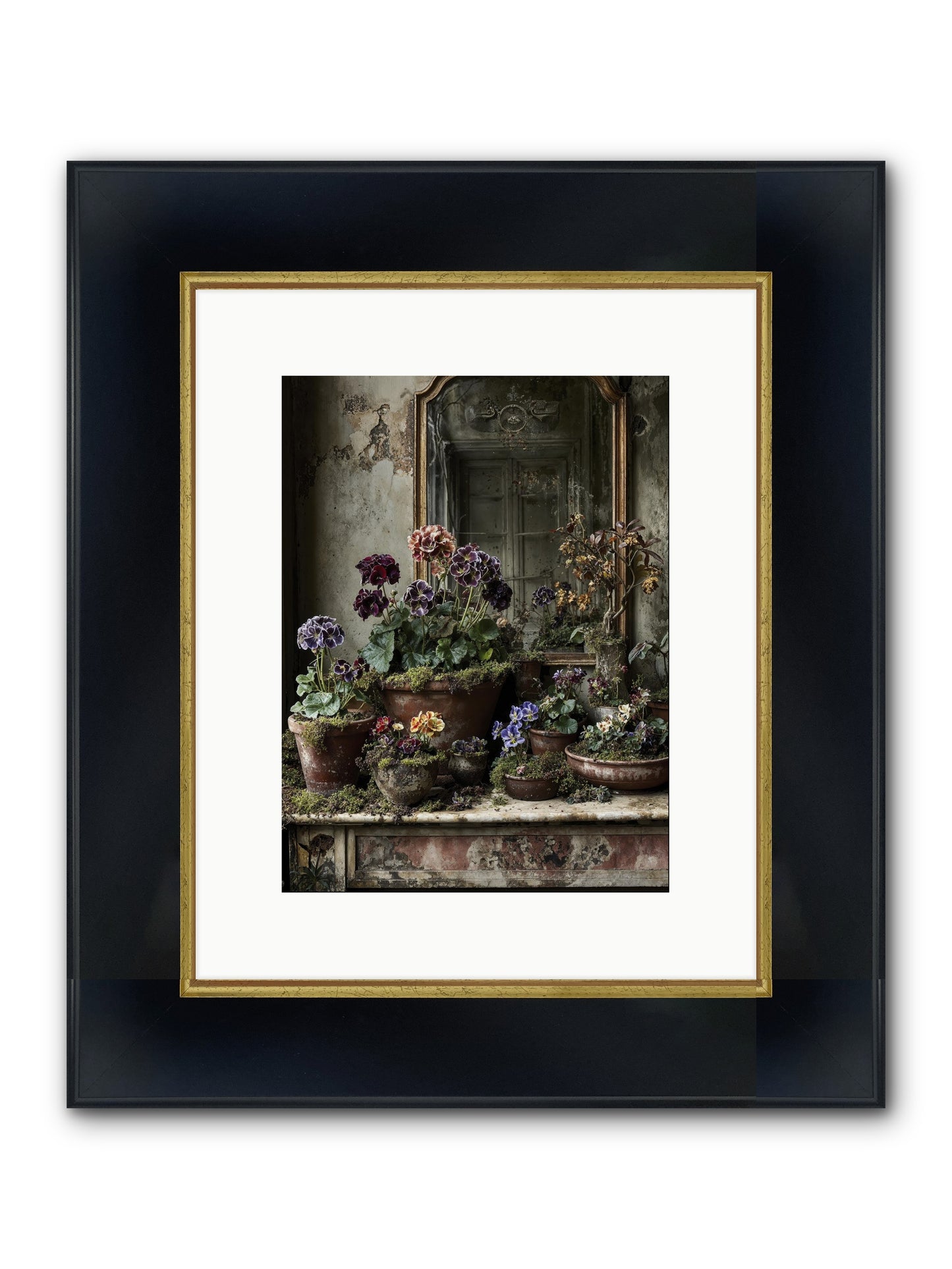 Wished Framed Print - Wide Black w/Gold 9x12