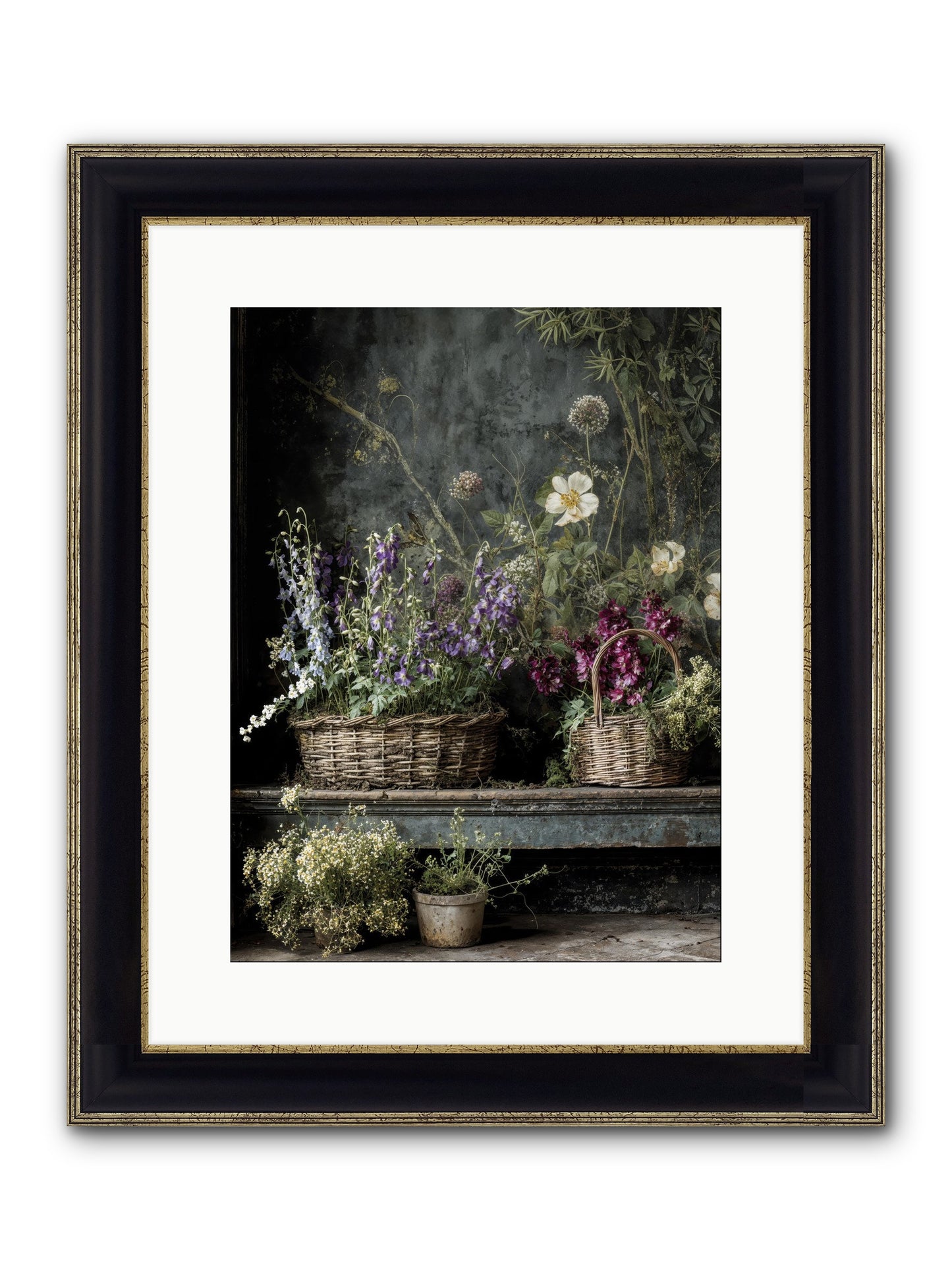 Wishes In Waiting Framed Print - Black & Gold 12x16