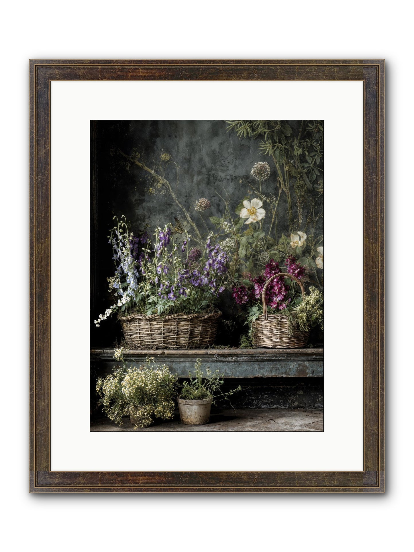 Wishes In Waiting Framed Print - Slimwoods Black/Gold 12x16