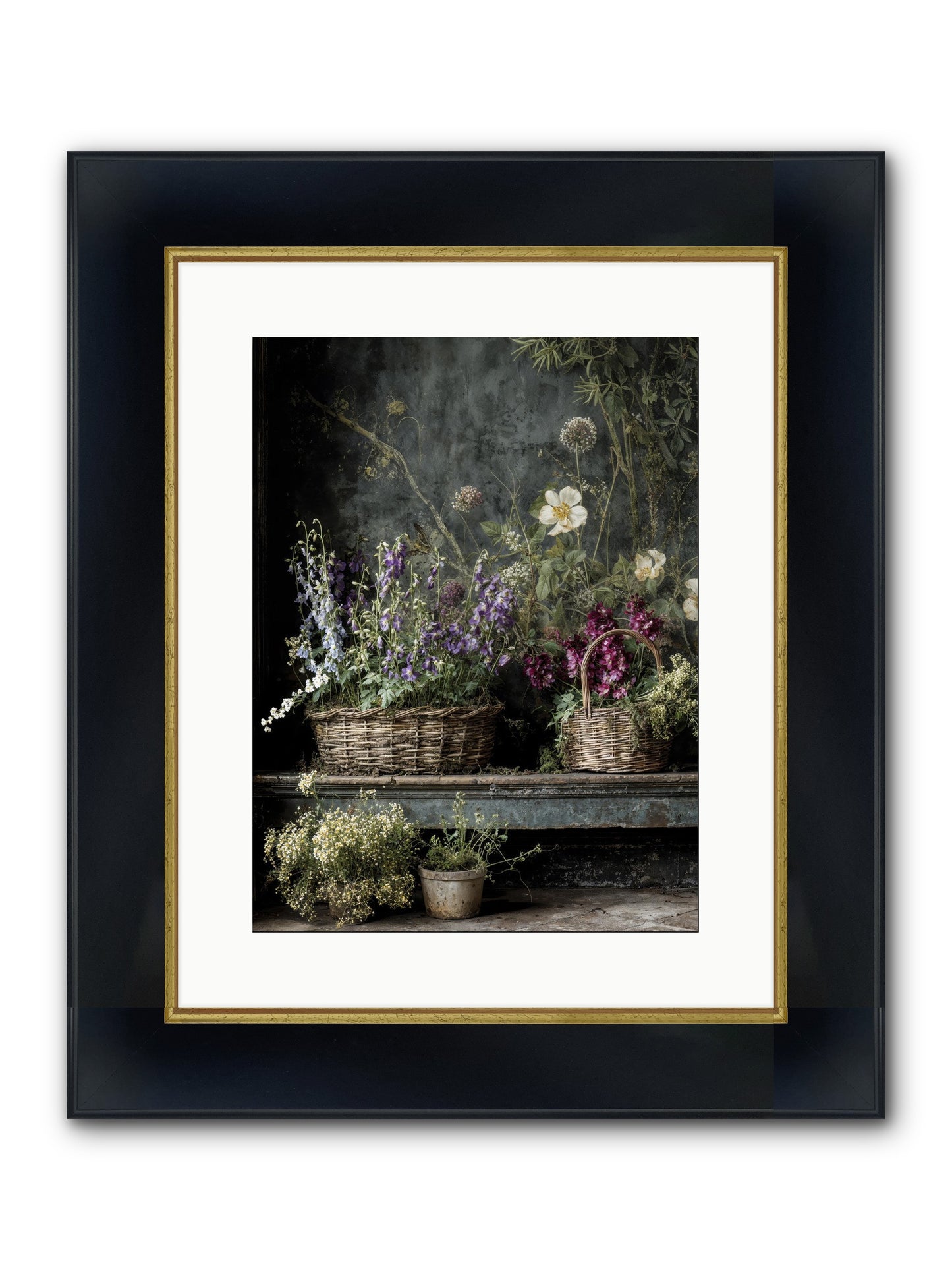 Wishes In Waiting Framed Print - Wide Black w/Gold 12x16