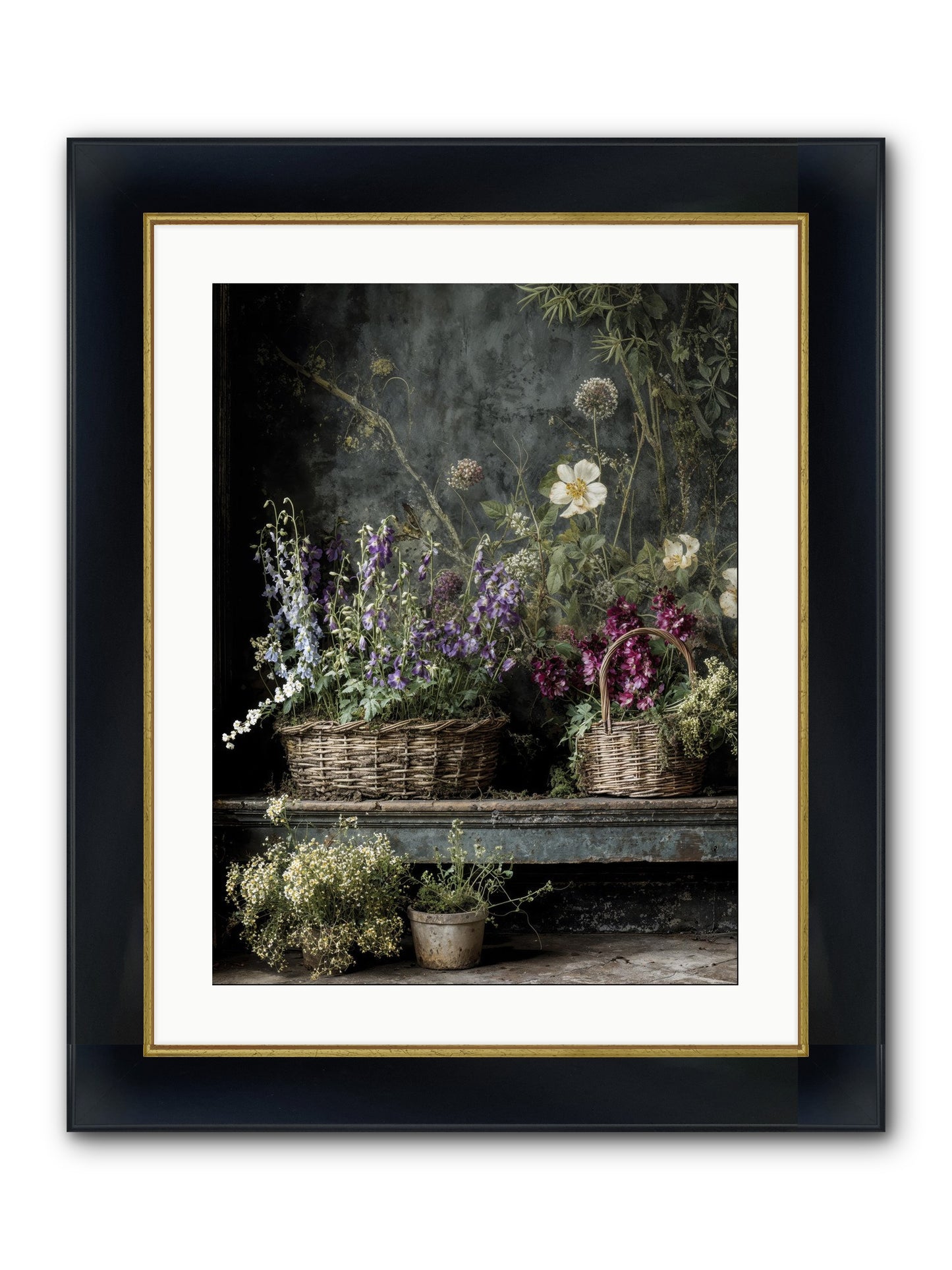 Wishes In Waiting Framed Print - Wide Black w/Gold 18x24