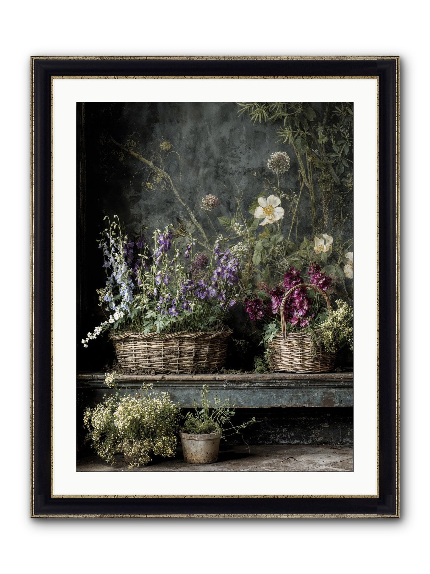 Wishes In Waiting Framed Print - Black & Gold 24x32