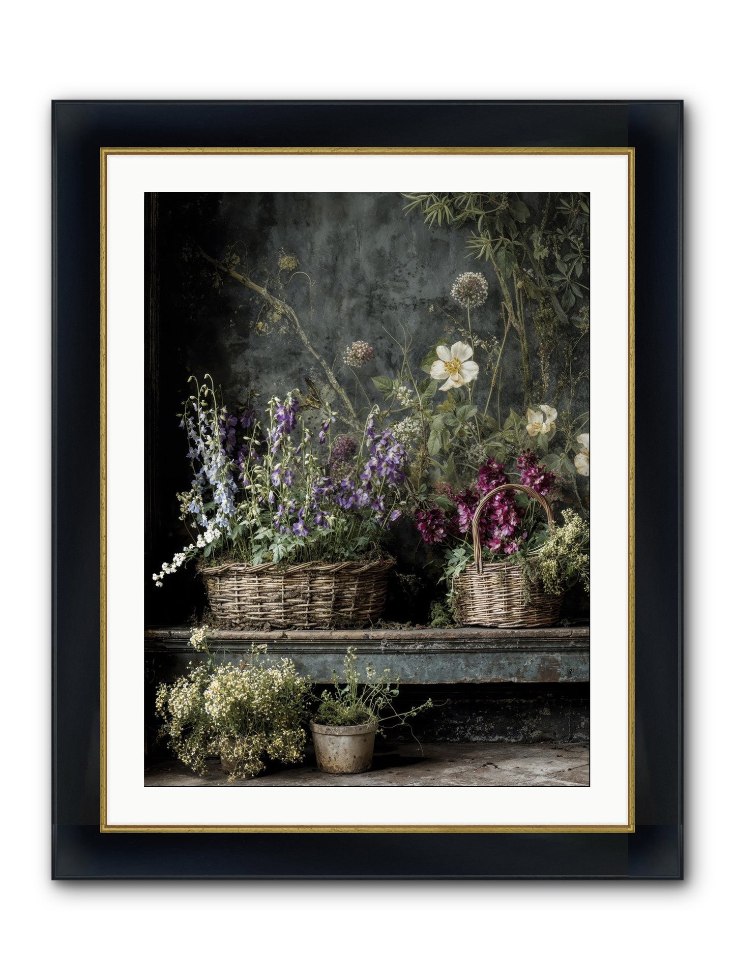 Wishes In Waiting Framed Print - Wide Black w/Gold 24x32