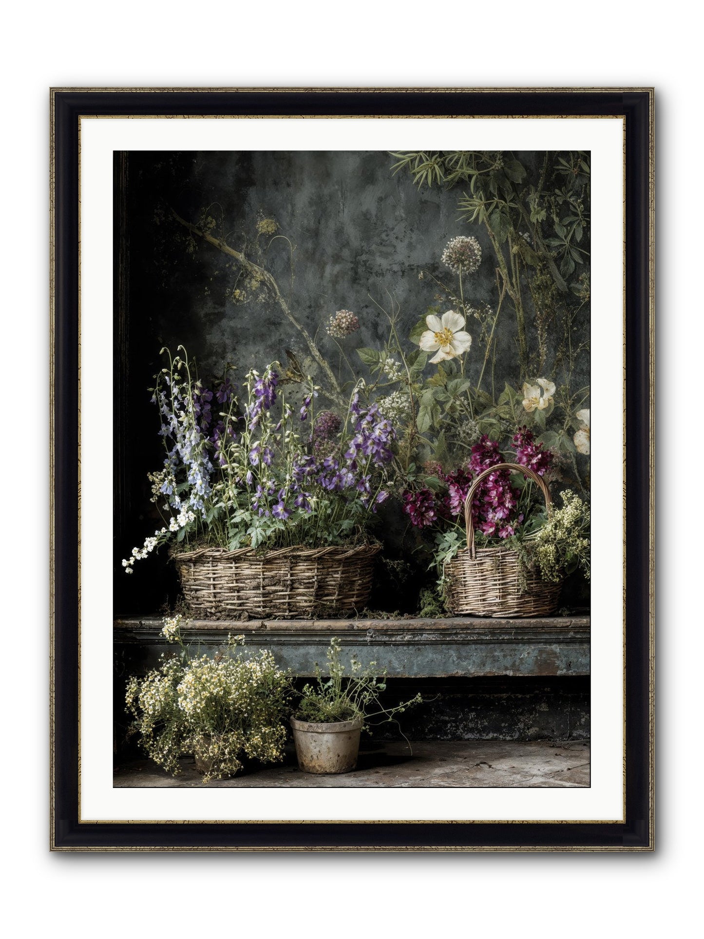 Wishes In Waiting Framed Print - Black & Gold 30x40