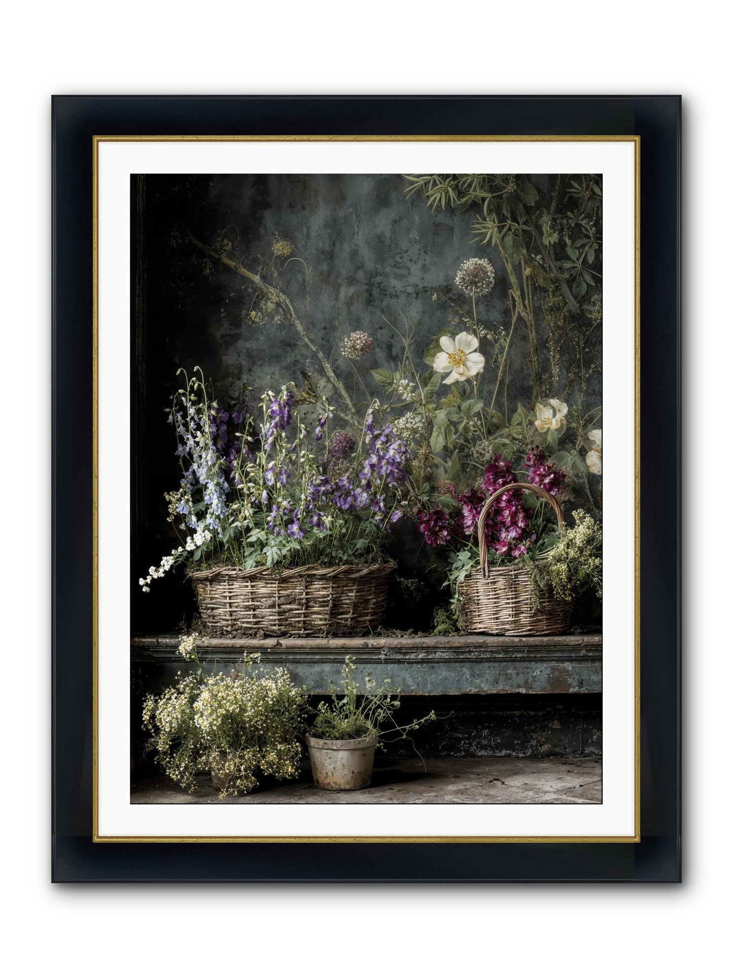 Wishes In Waiting Framed Print - Wide Black w/Gold 30x40