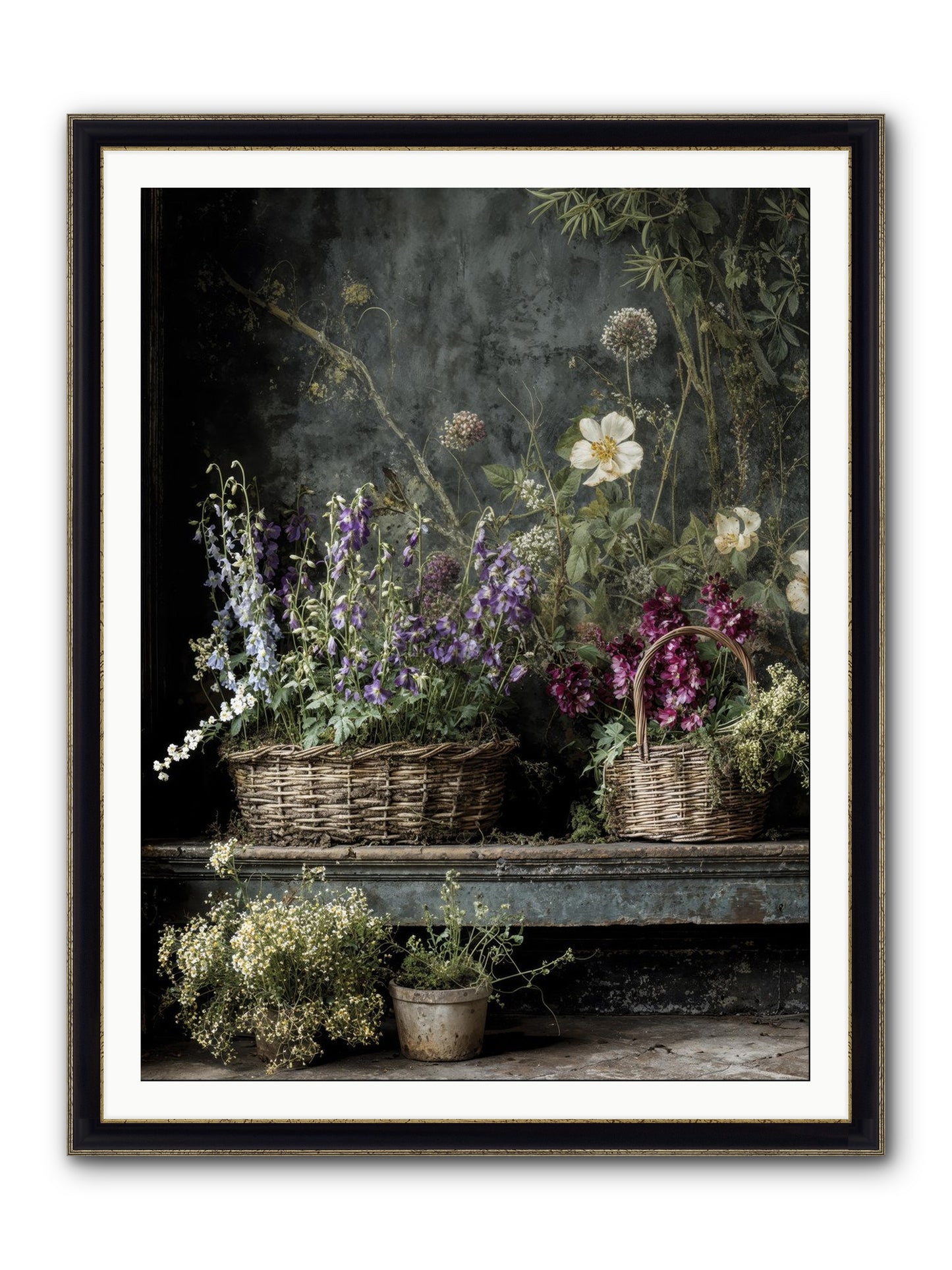Wishes In Waiting Framed Print - Black & Gold 36x48