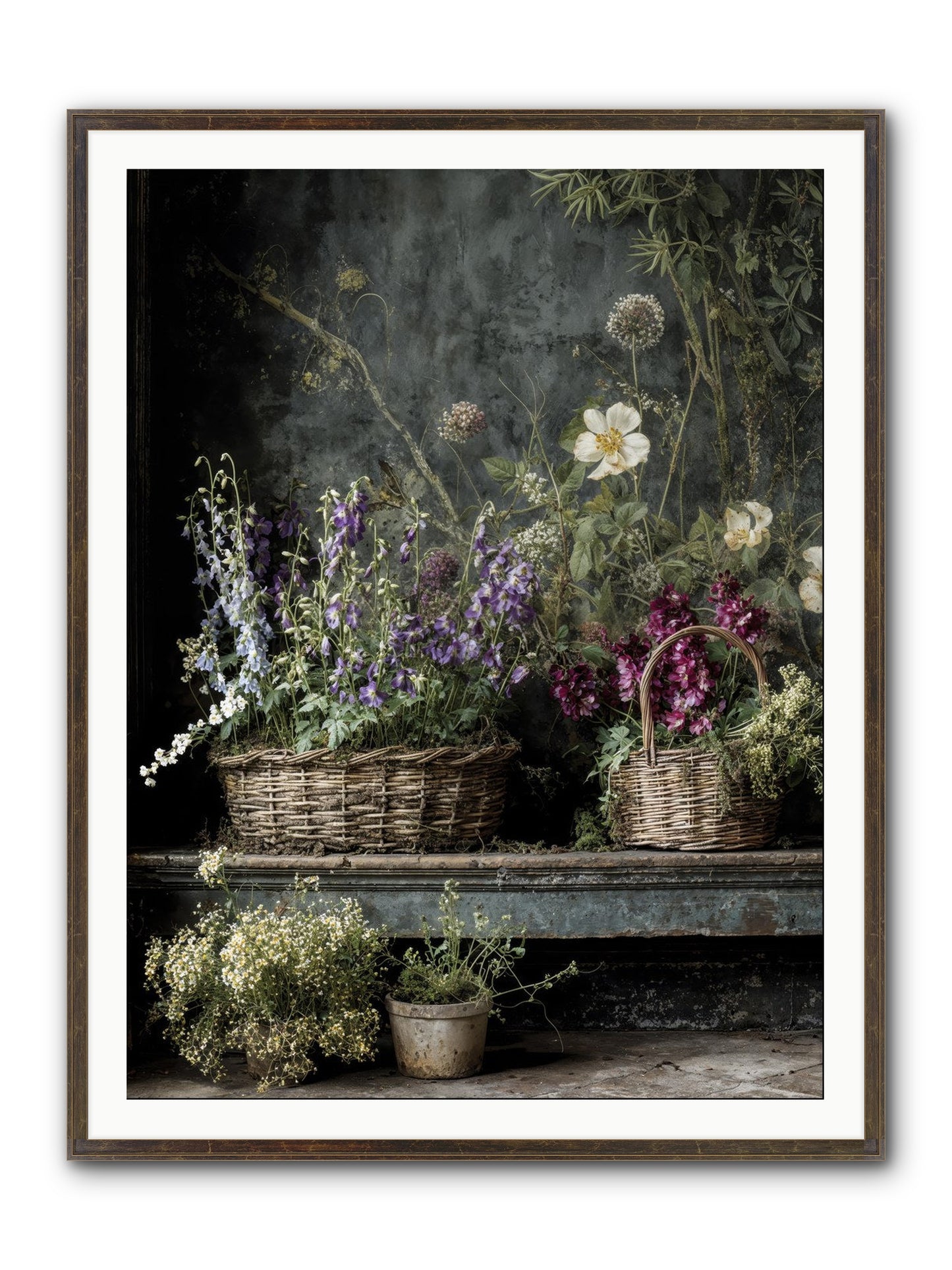Wishes In Waiting Framed Print - Slimwoods Black/Gold 36x48