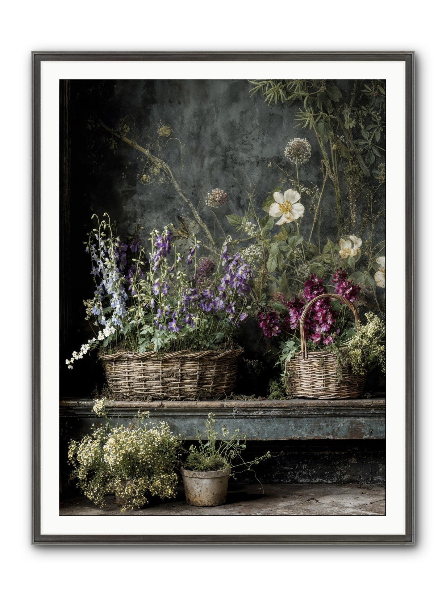 Wishes In Waiting Framed Print - Slimwoods Black/Silver 36x48