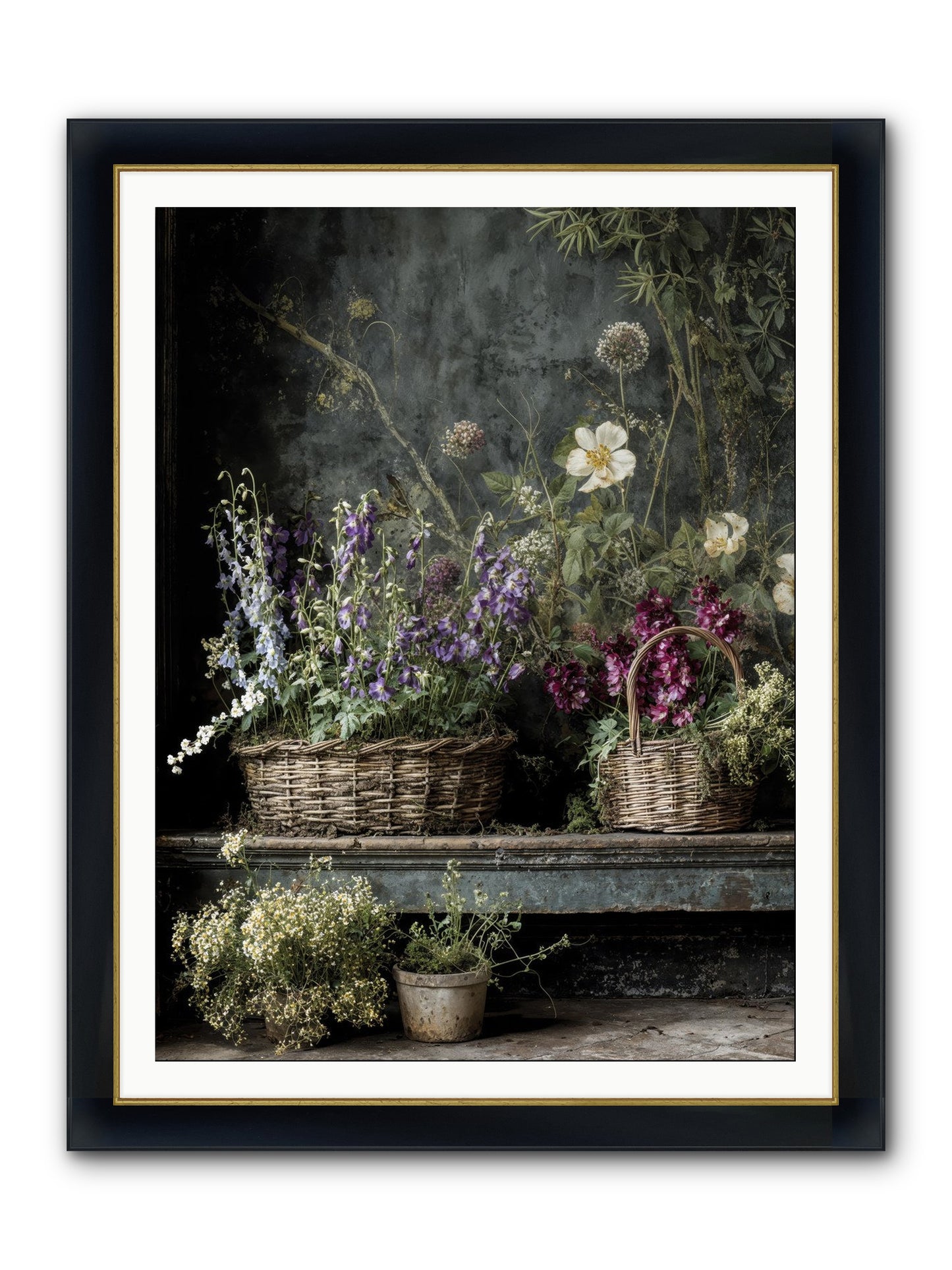 Wishes In Waiting Framed Print - Wide Black w/Gold 36x48
