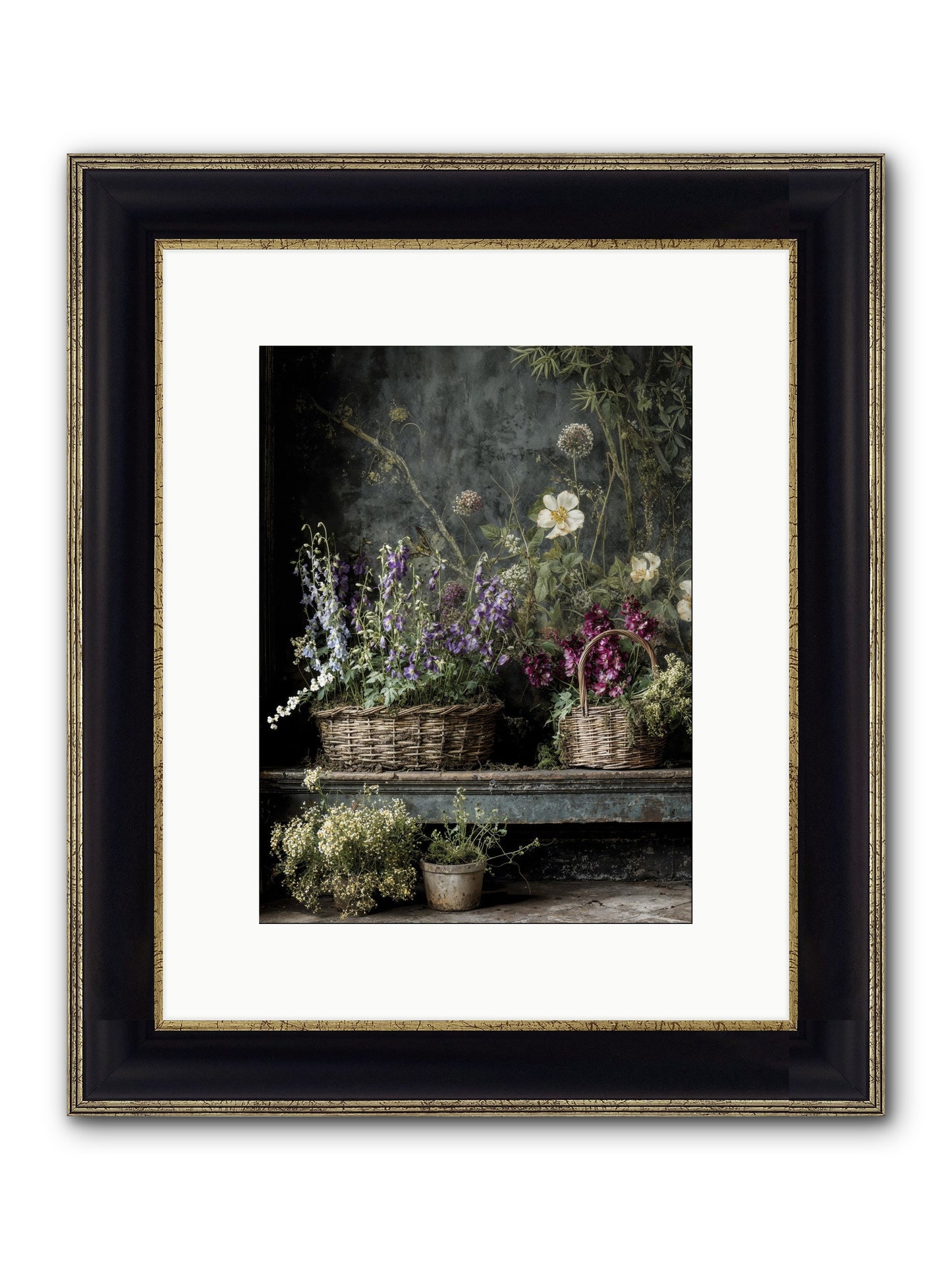 Wishes In Waiting Framed Print - Black & Gold 9x12