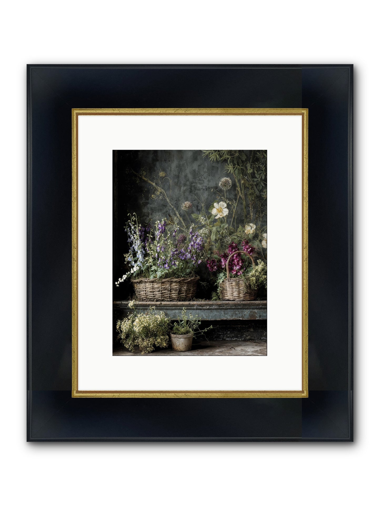 Wishes In Waiting Framed Print - Wide Black w/Gold 9x12