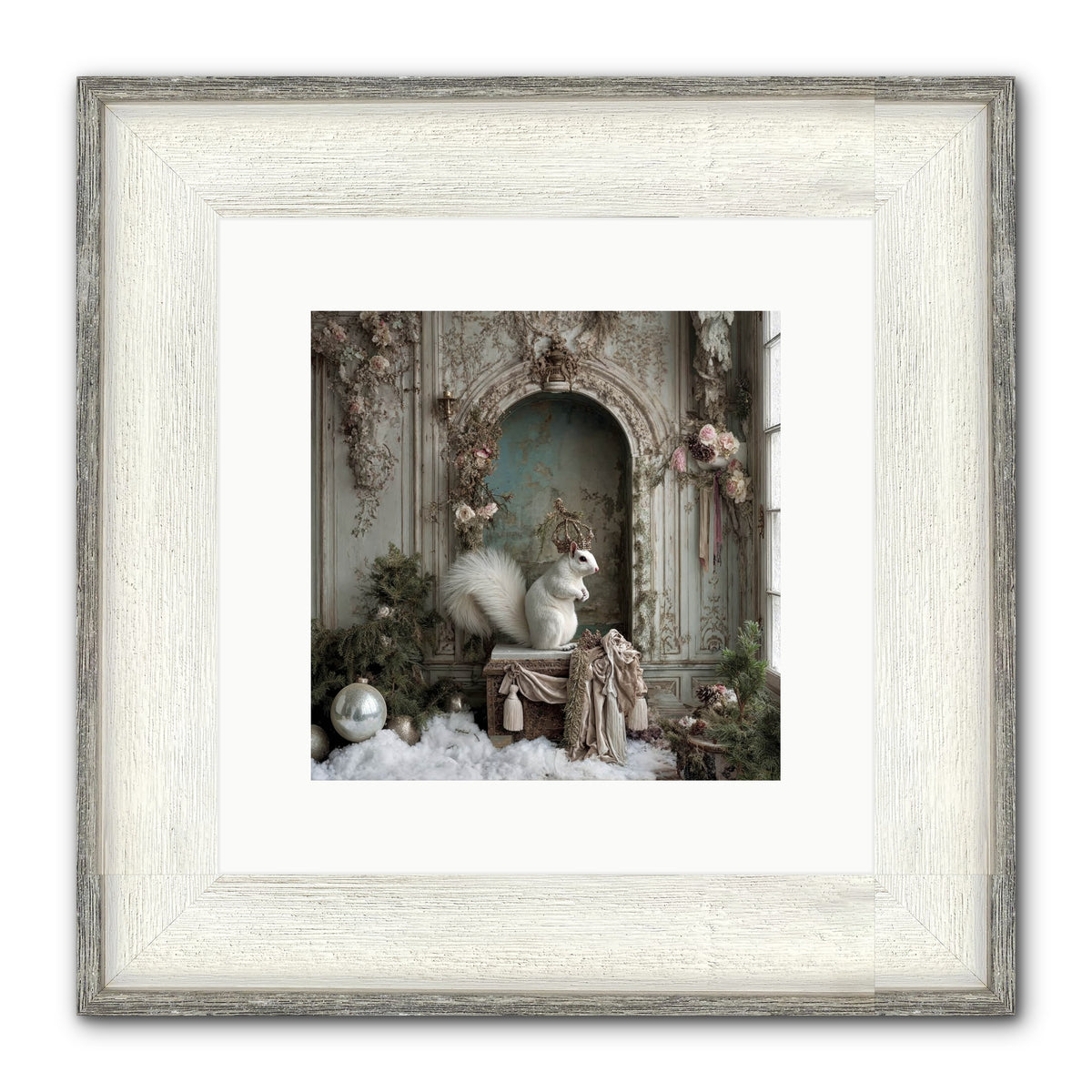 Wishes Wrapped In Starlight Framed Print - Driftwood White 10x10