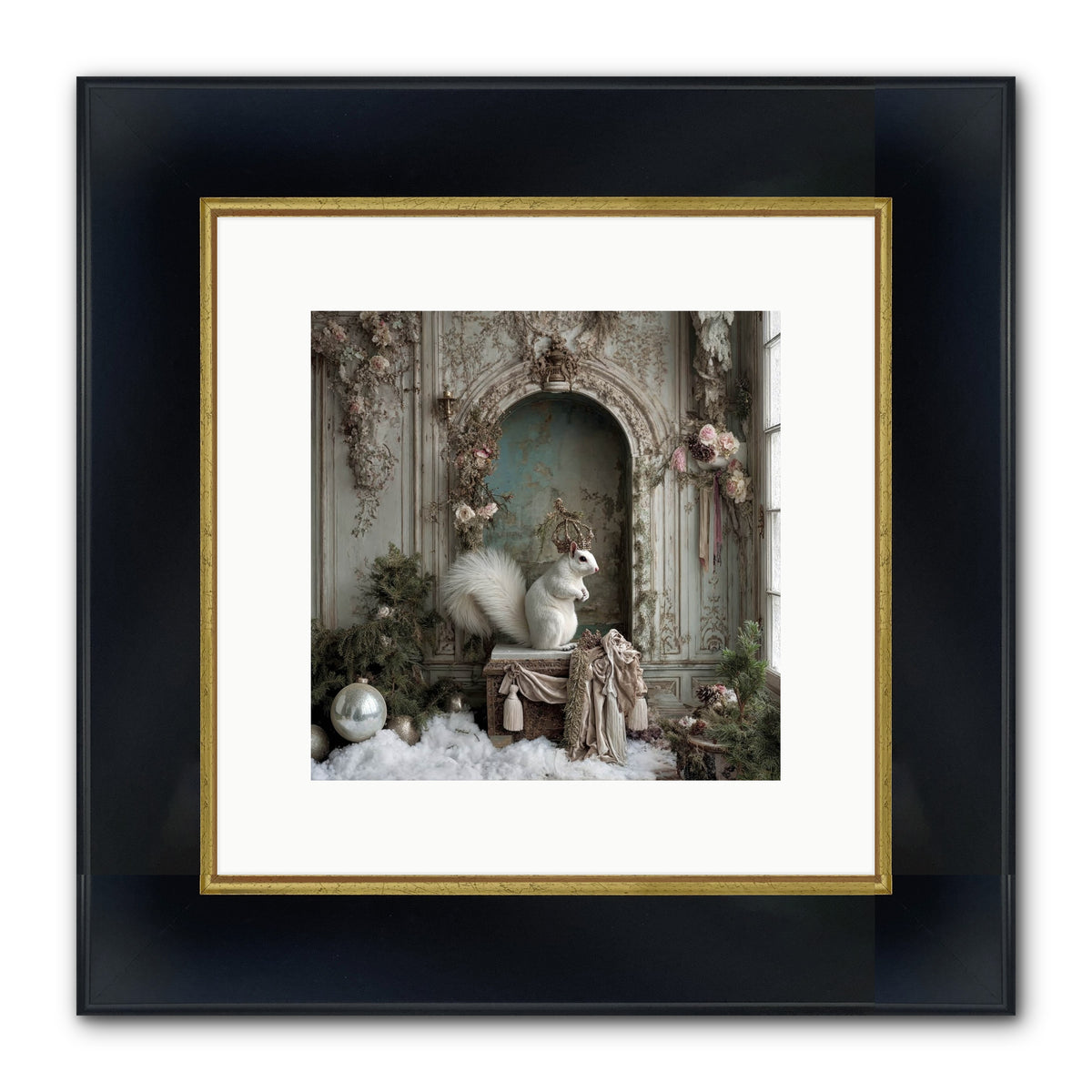 Wishes Wrapped In Starlight Framed Print - Wide Black w/Gold 10x10