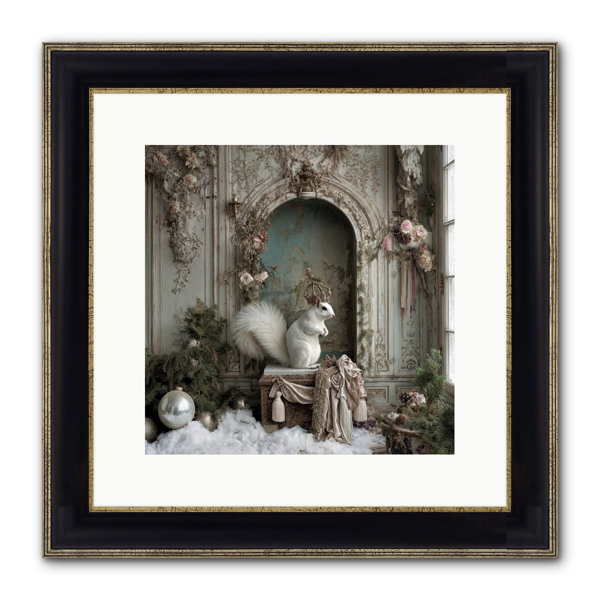 Wishes Wrapped In Starlight Framed Print - Black & Gold 12x12