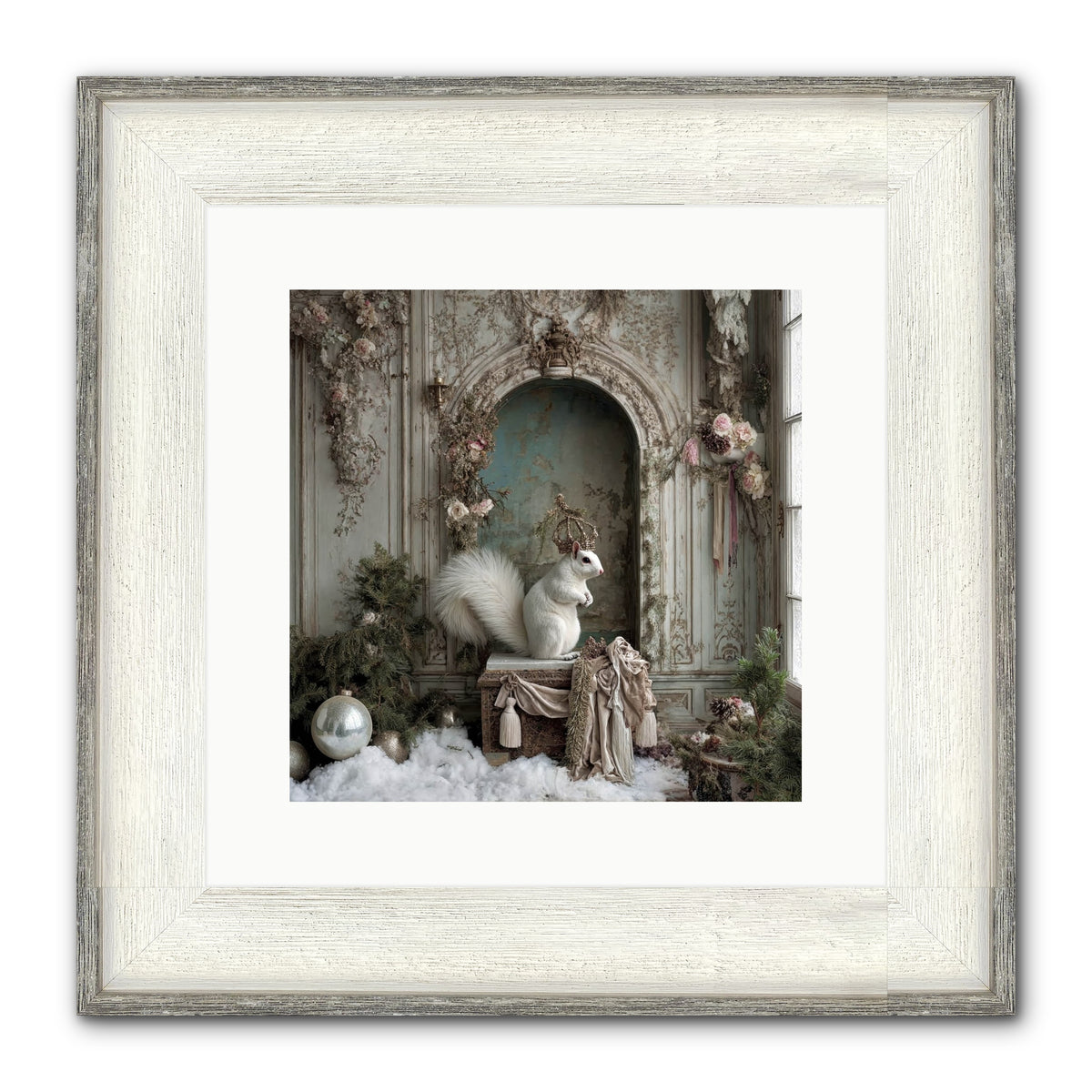 Wishes Wrapped In Starlight Framed Print - Driftwood White 12x12