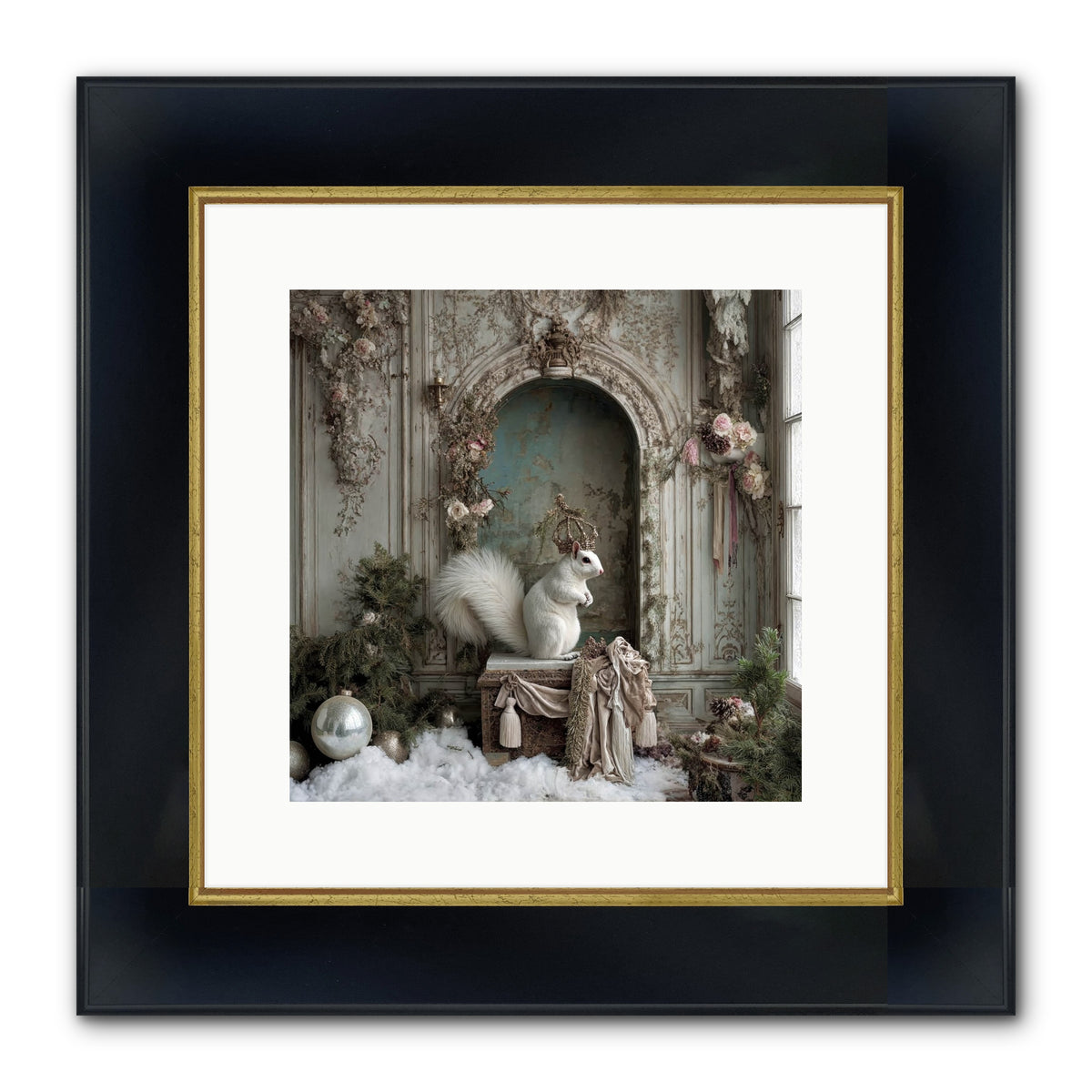 Wishes Wrapped In Starlight Framed Print - Wide Black w/Gold 12x12
