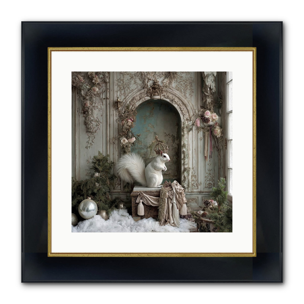 Wishes Wrapped In Starlight Framed Print - Wide Black w/Gold 16x16