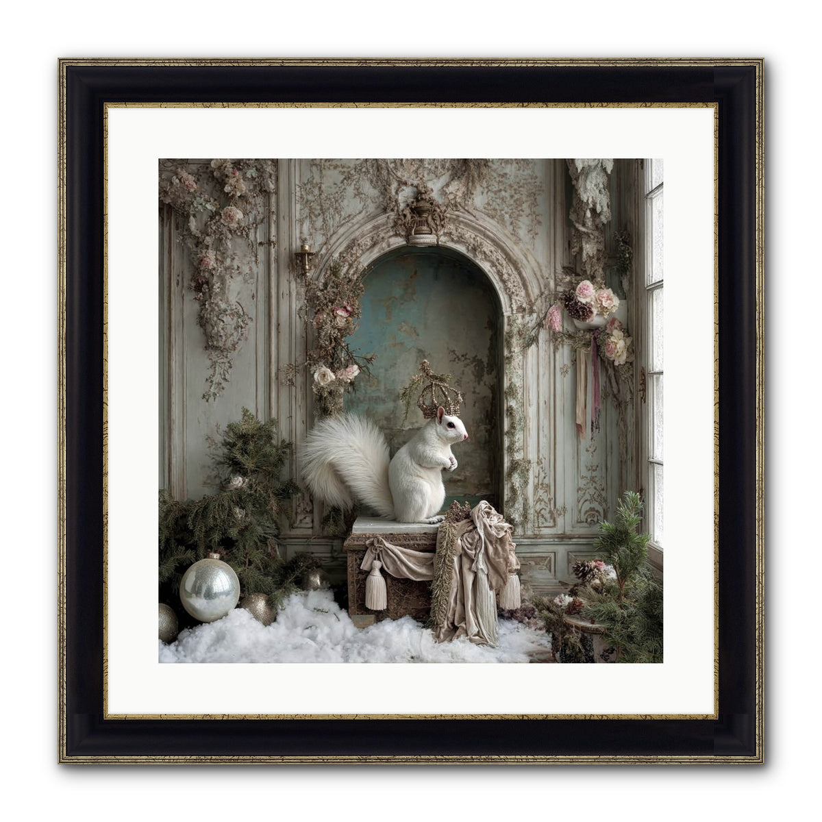Wishes Wrapped In Starlight Framed Print - Black & Gold 20x20