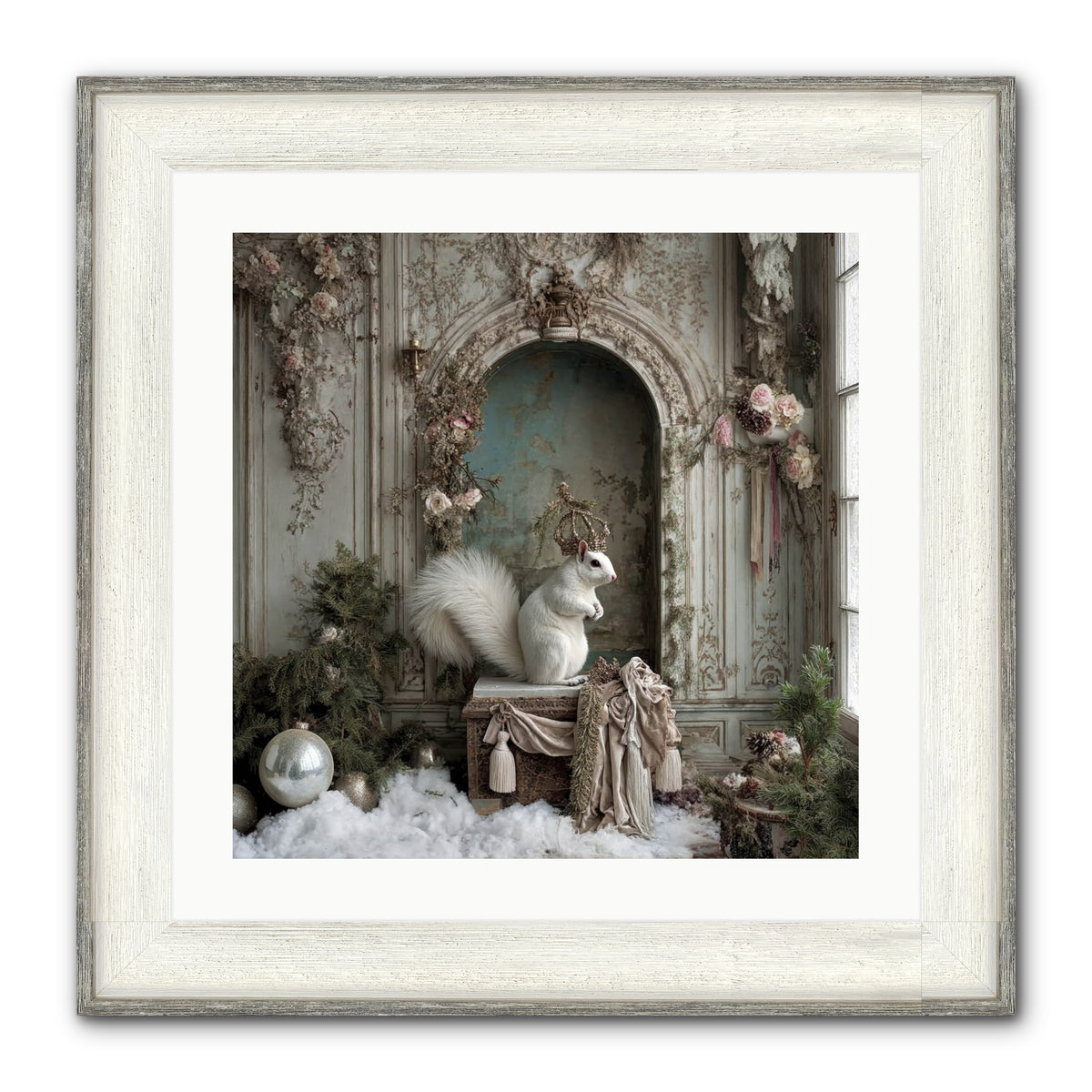 Wishes Wrapped In Starlight Framed Print - Driftwood White 20x20