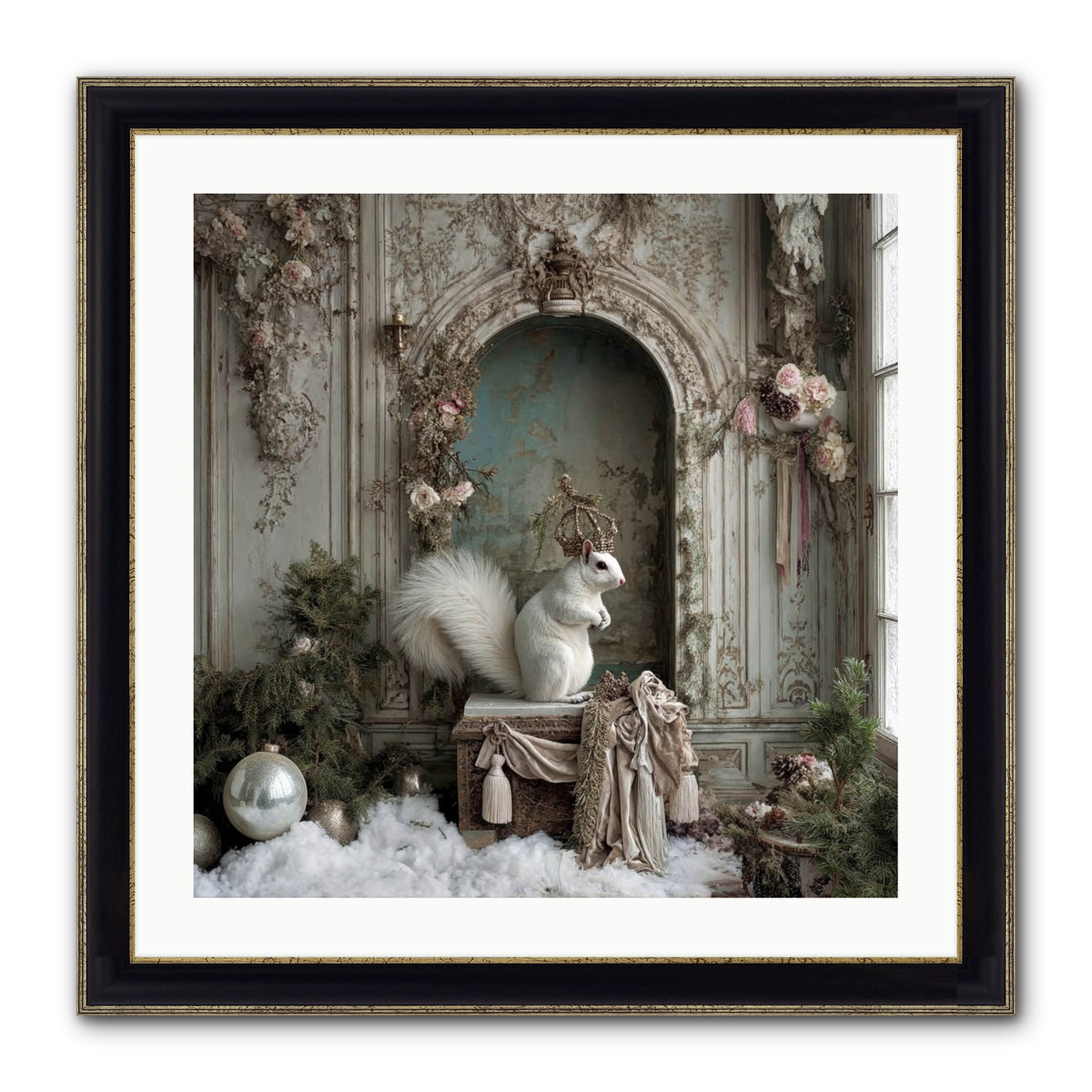 Wishes Wrapped In Starlight Framed Print - Black & Gold 24x24