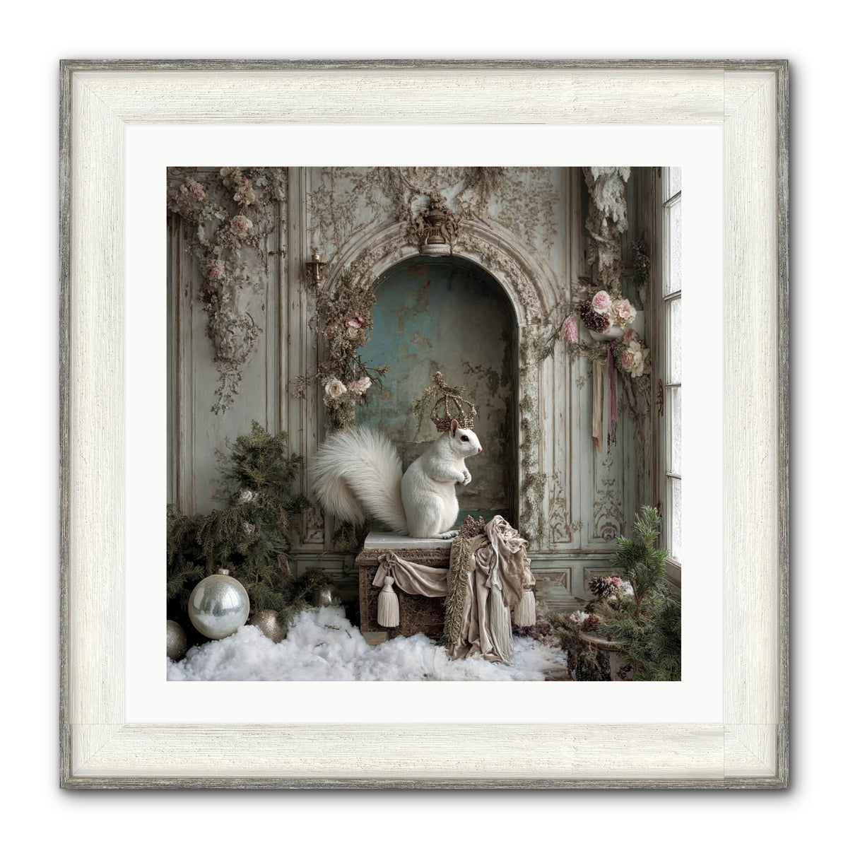 Wishes Wrapped In Starlight Framed Print - Driftwood White 24x24