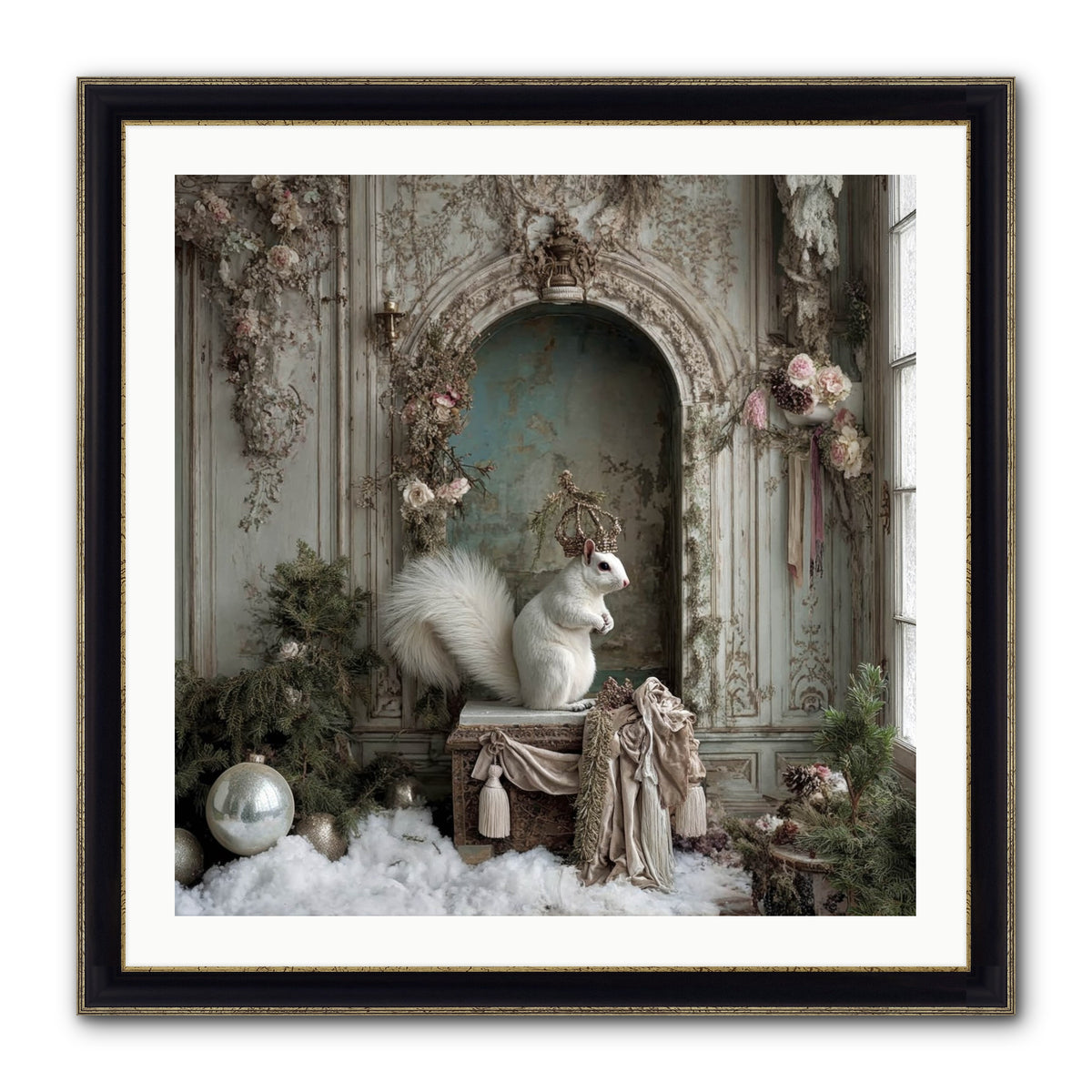 Wishes Wrapped In Starlight Framed Print - Black & Gold 30x30