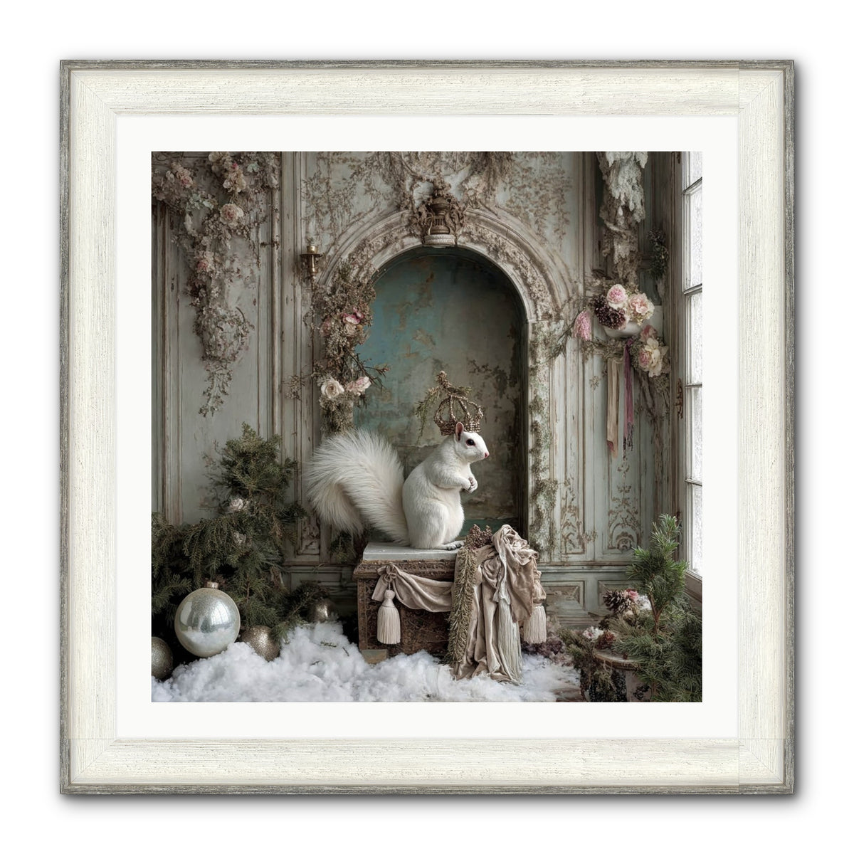 Wishes Wrapped In Starlight Framed Print - Driftwood White 30x30