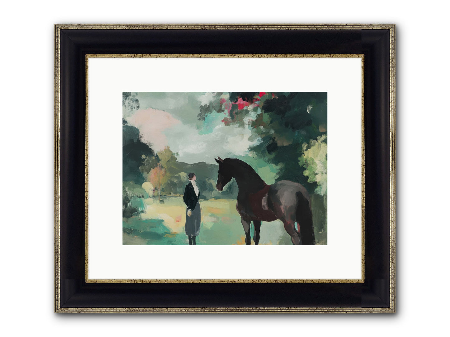Wistful Wanderer Framed Print - Black & Gold 12x9