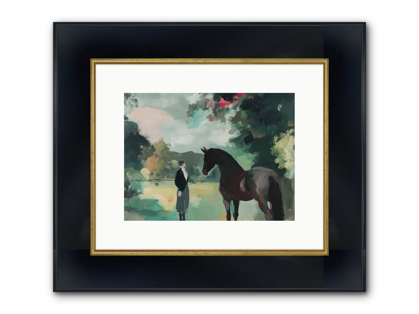 Wistful Wanderer Framed Print - Wide Black w/Gold 12x9