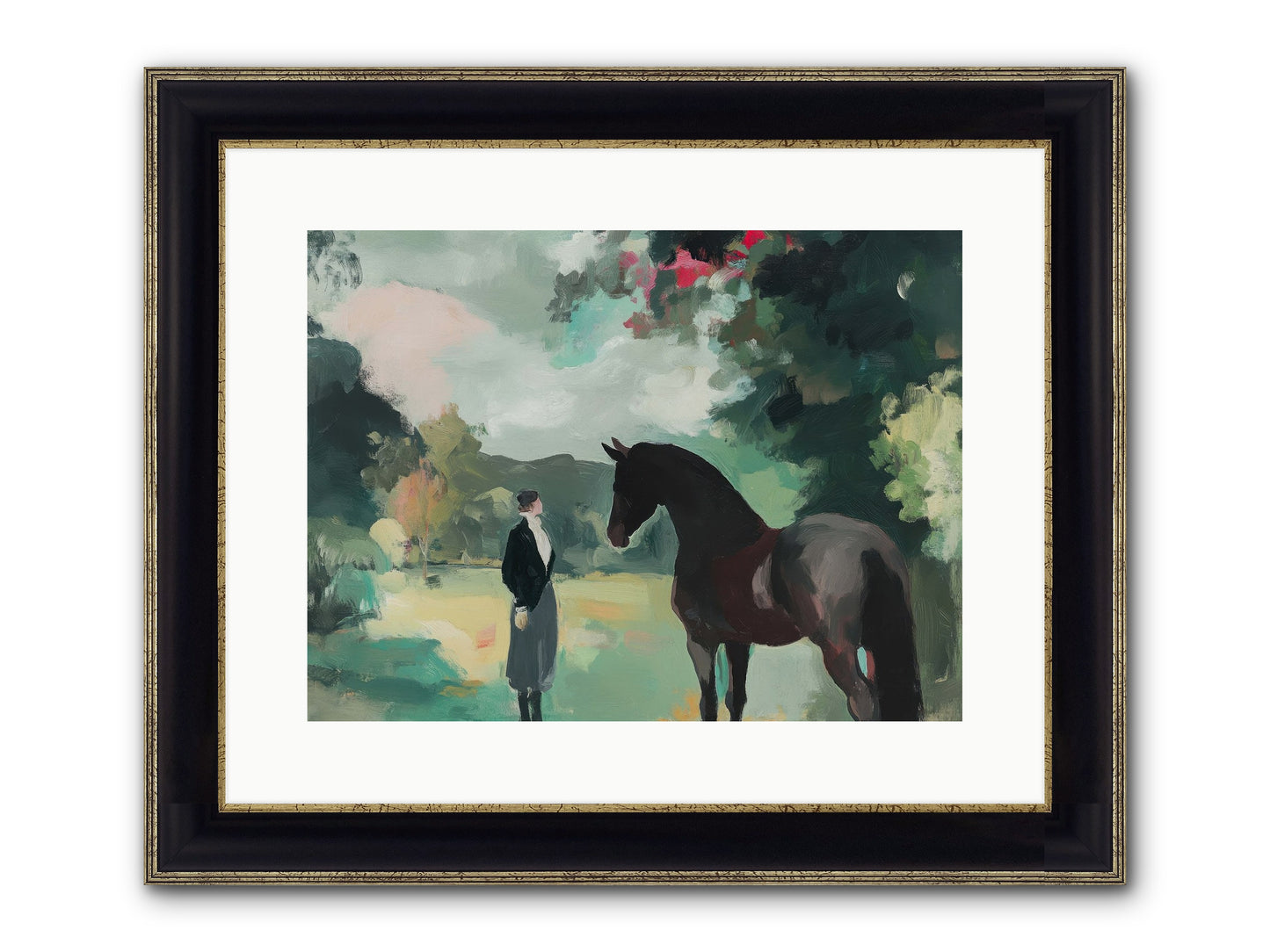 Wistful Wanderer Framed Print - Black & Gold 16x12