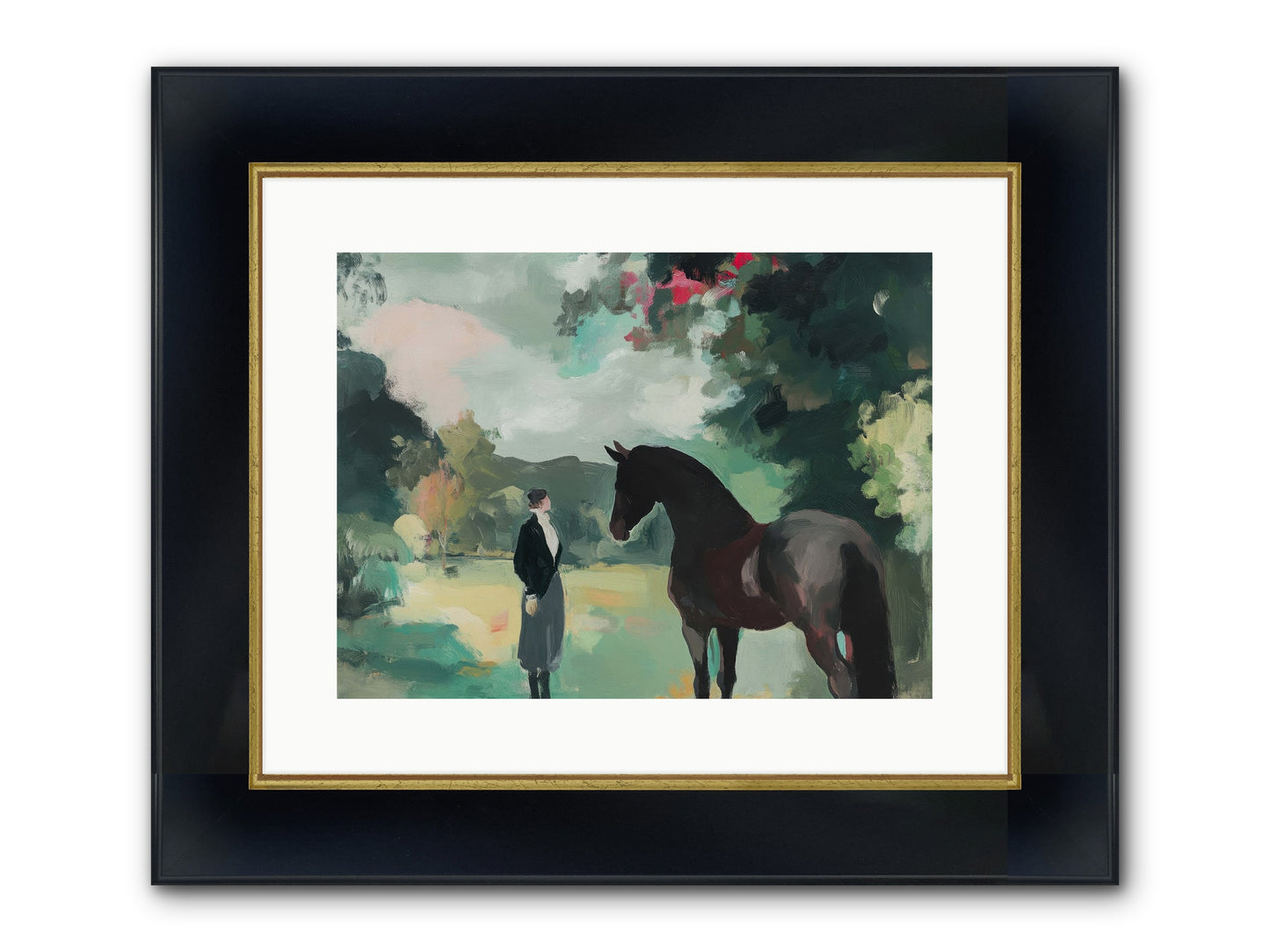 Wistful Wanderer Framed Print - Wide Black w/Gold 16x12