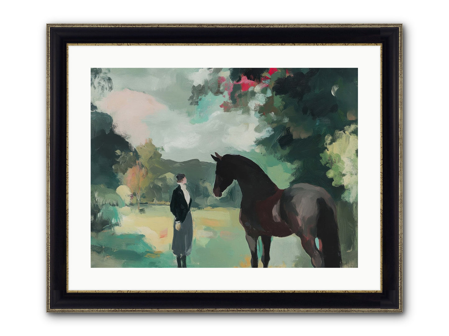 Wistful Wanderer Framed Print - Black & Gold 24x18