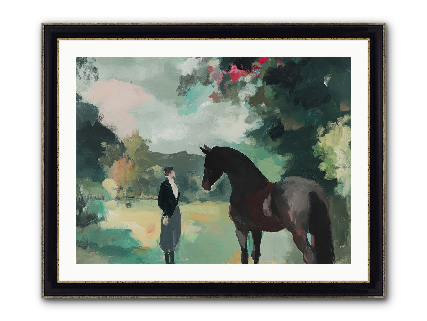 Wistful Wanderer Framed Print - Black & Gold 32x24
