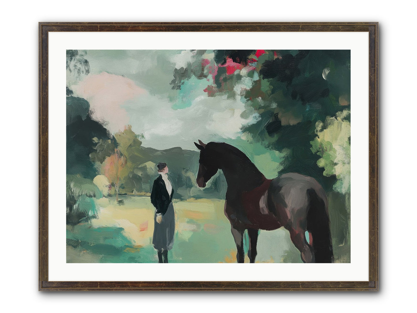 Wistful Wanderer Framed Print - Slimwoods Black/Gold 32x24